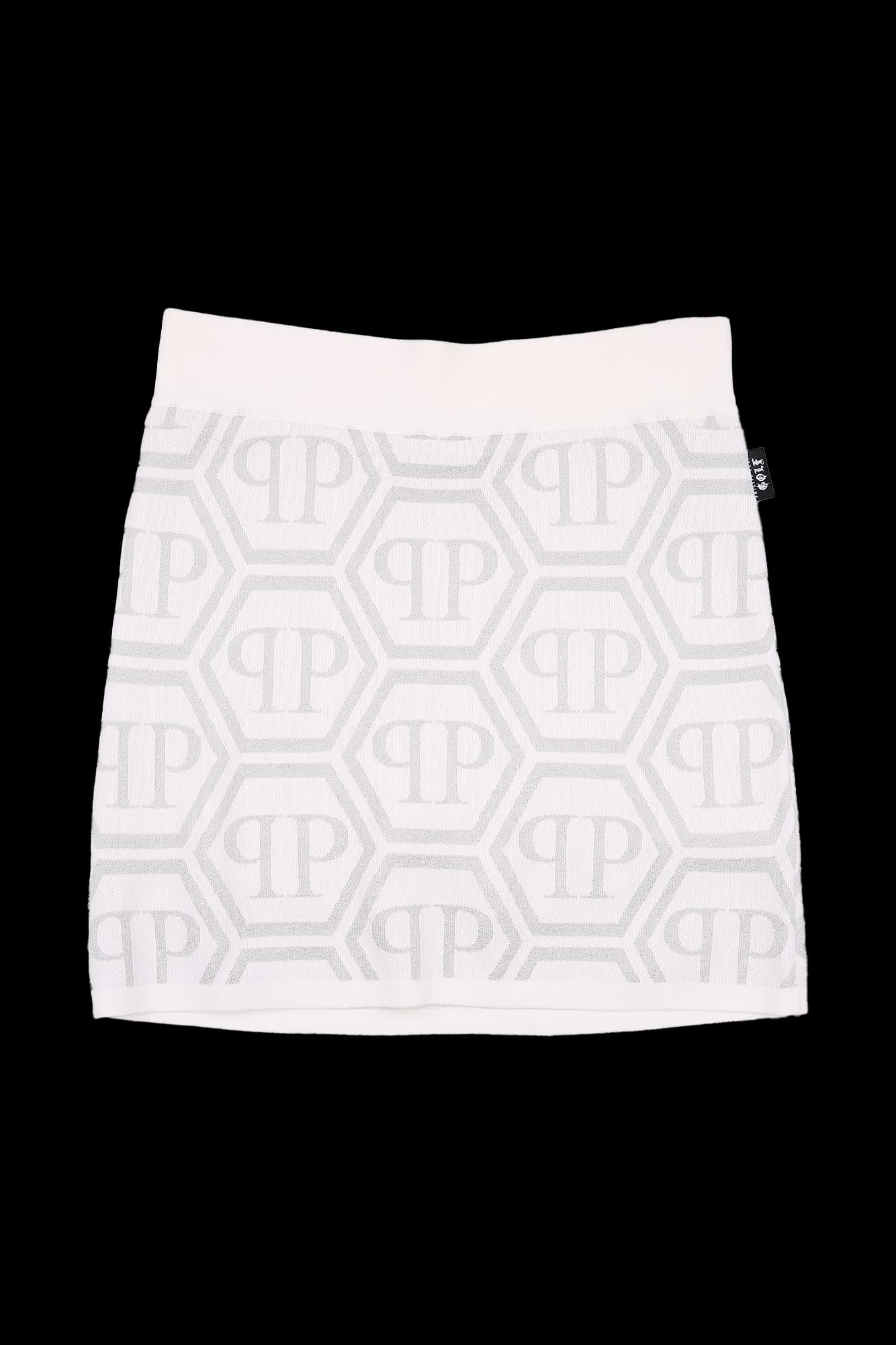 패턴 니트 스커트