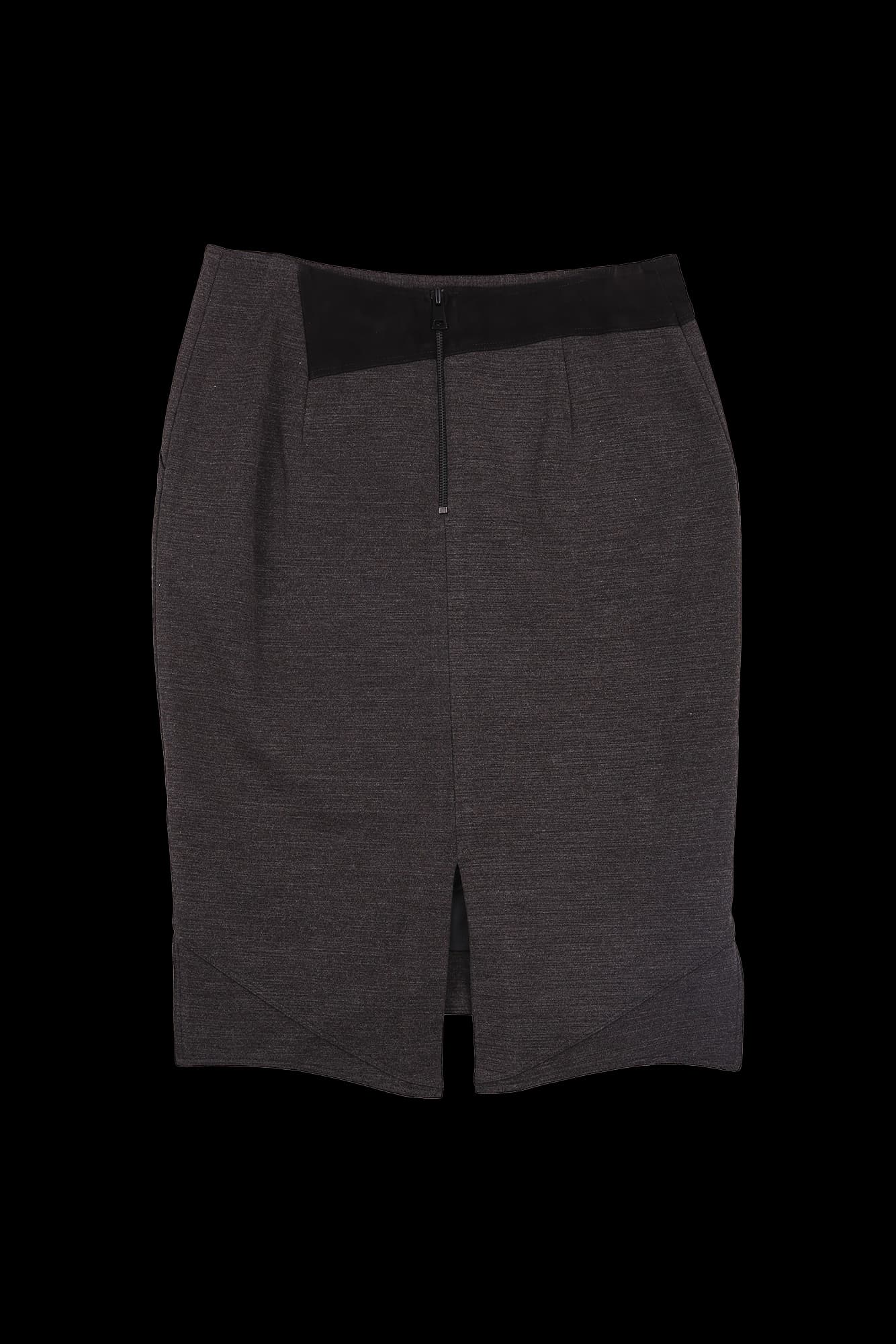 배색 슬릿 스커트