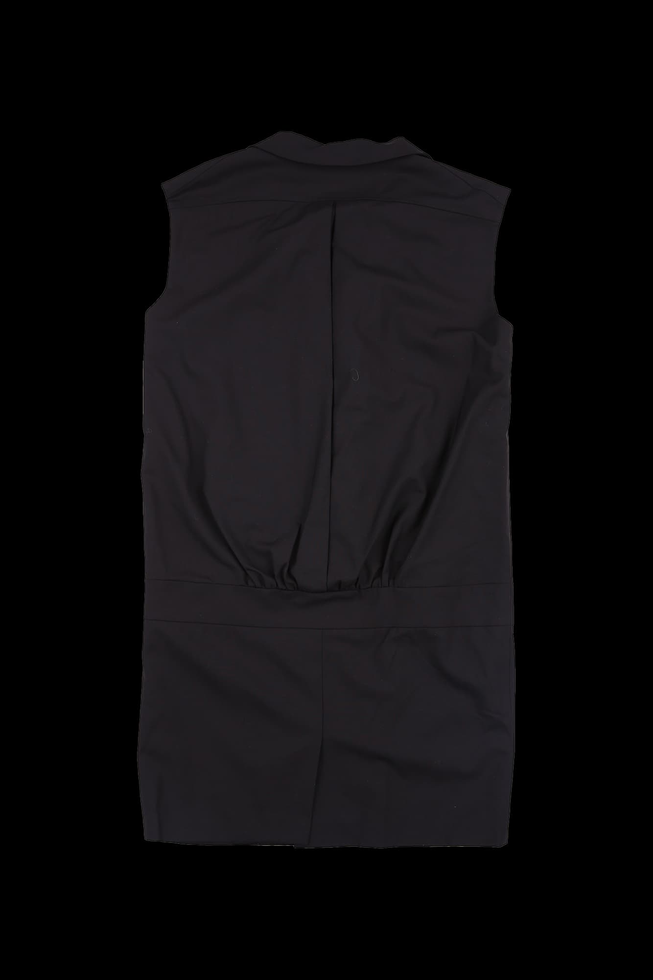 버튼 슬리브리스 원피스