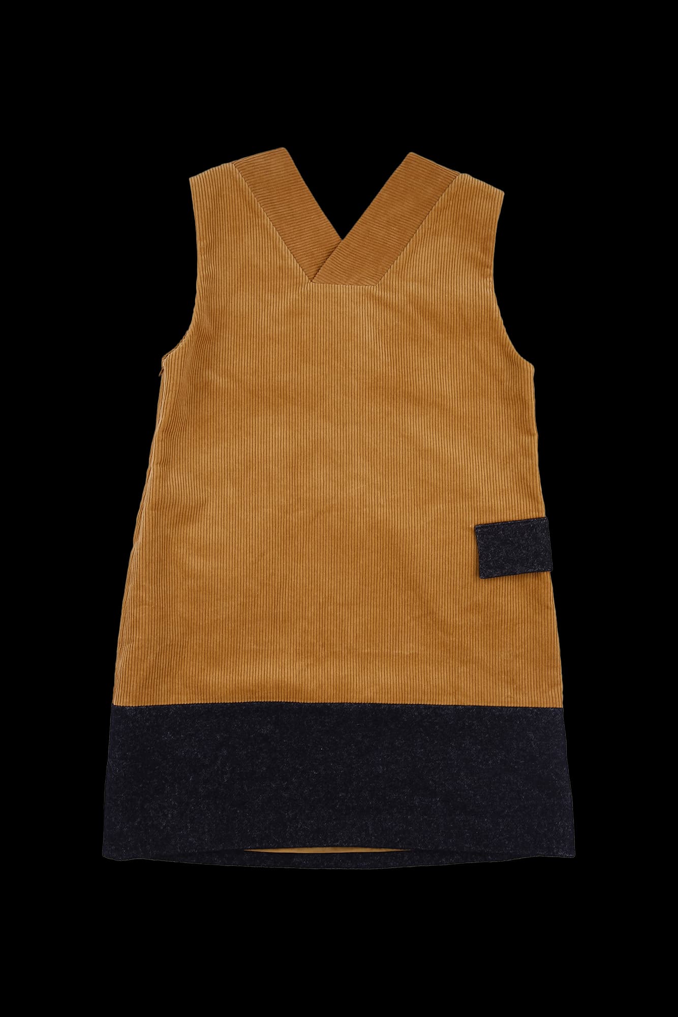 브이넥 골지 원피스