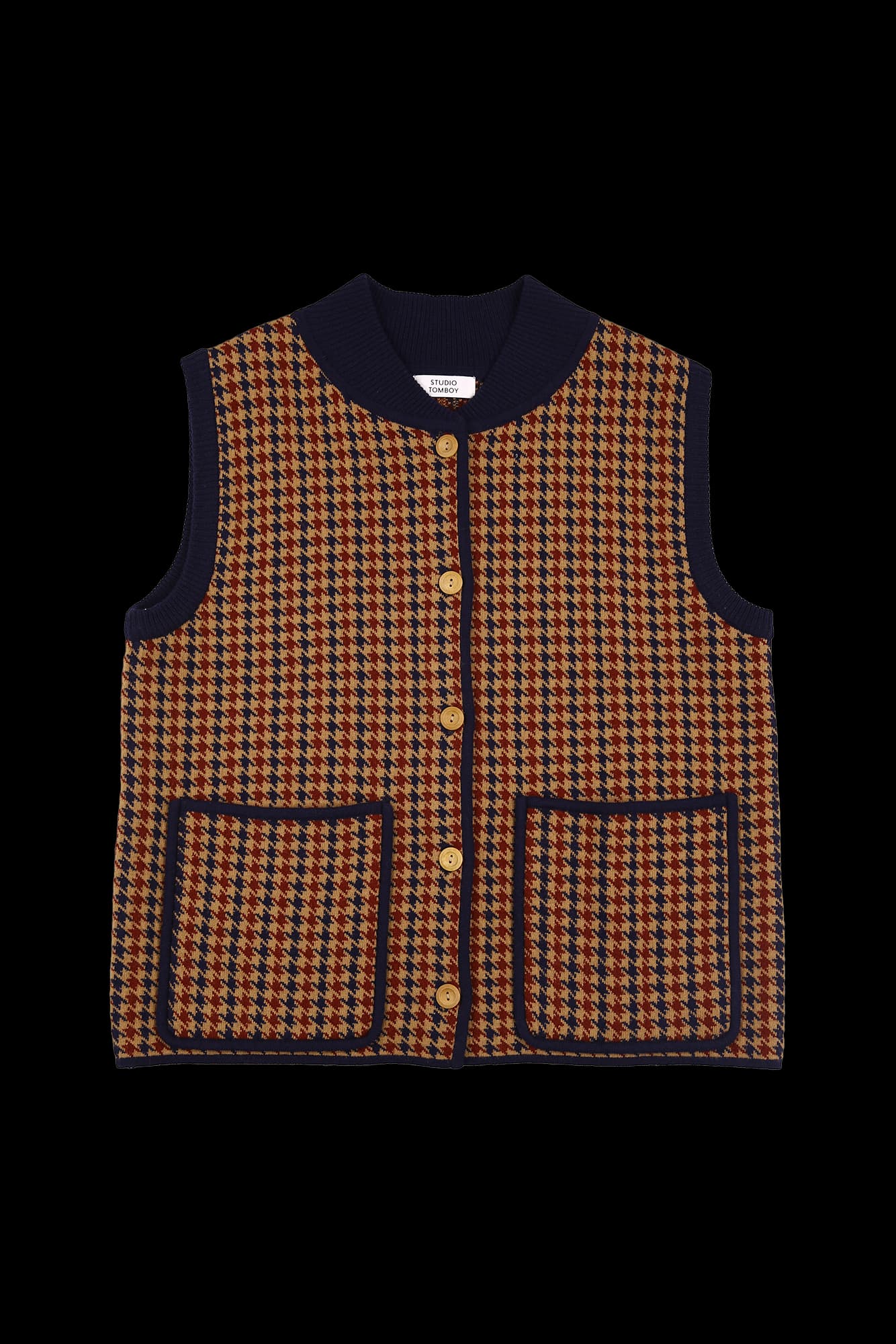 하운드 체크 니트 베스트