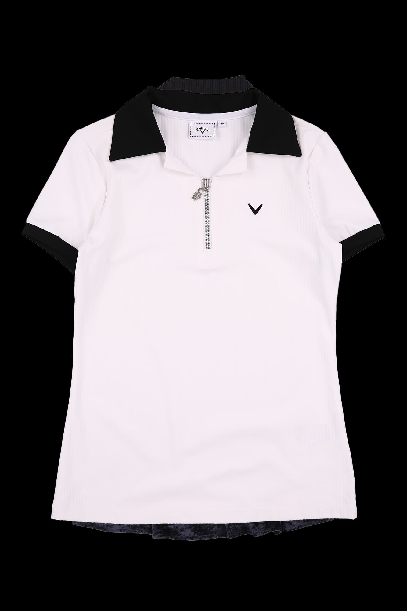 골지 반팔 카라 티셔츠