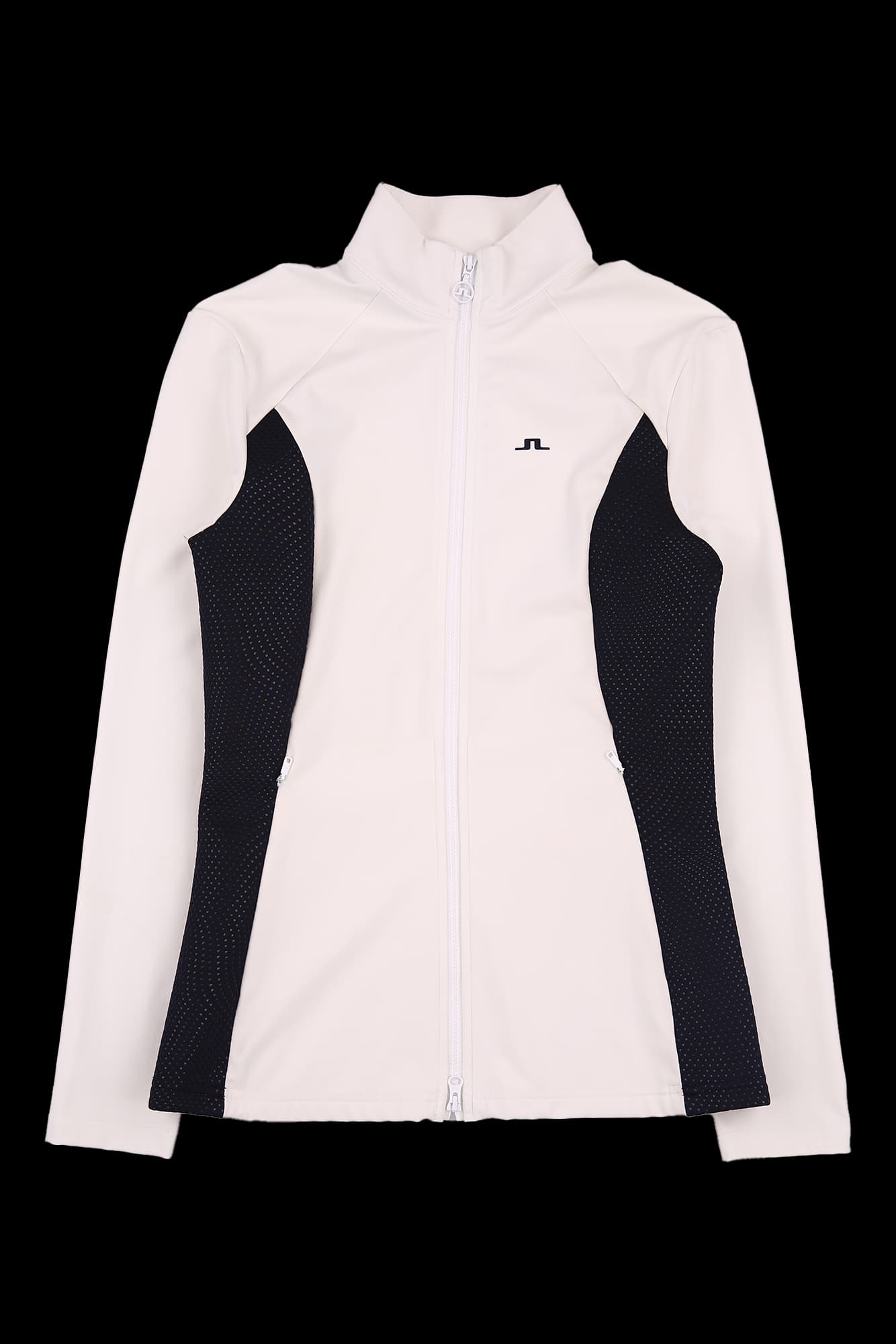 배색 매쉬 집업