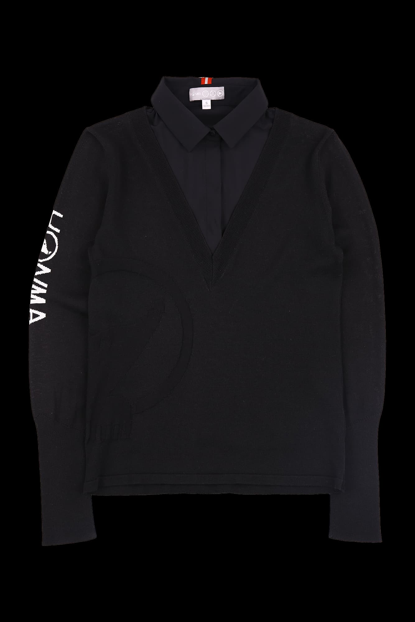 레이어드 카라 긴팔 니트