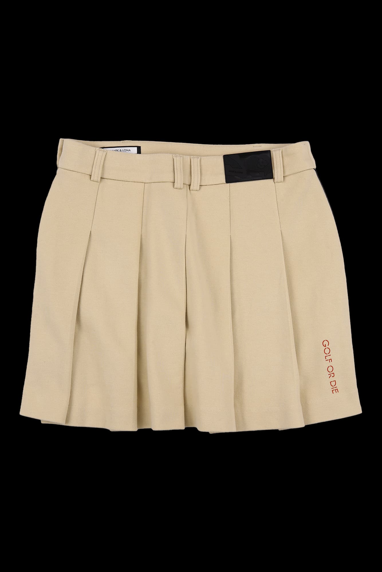 백 플리츠 로고 스커트