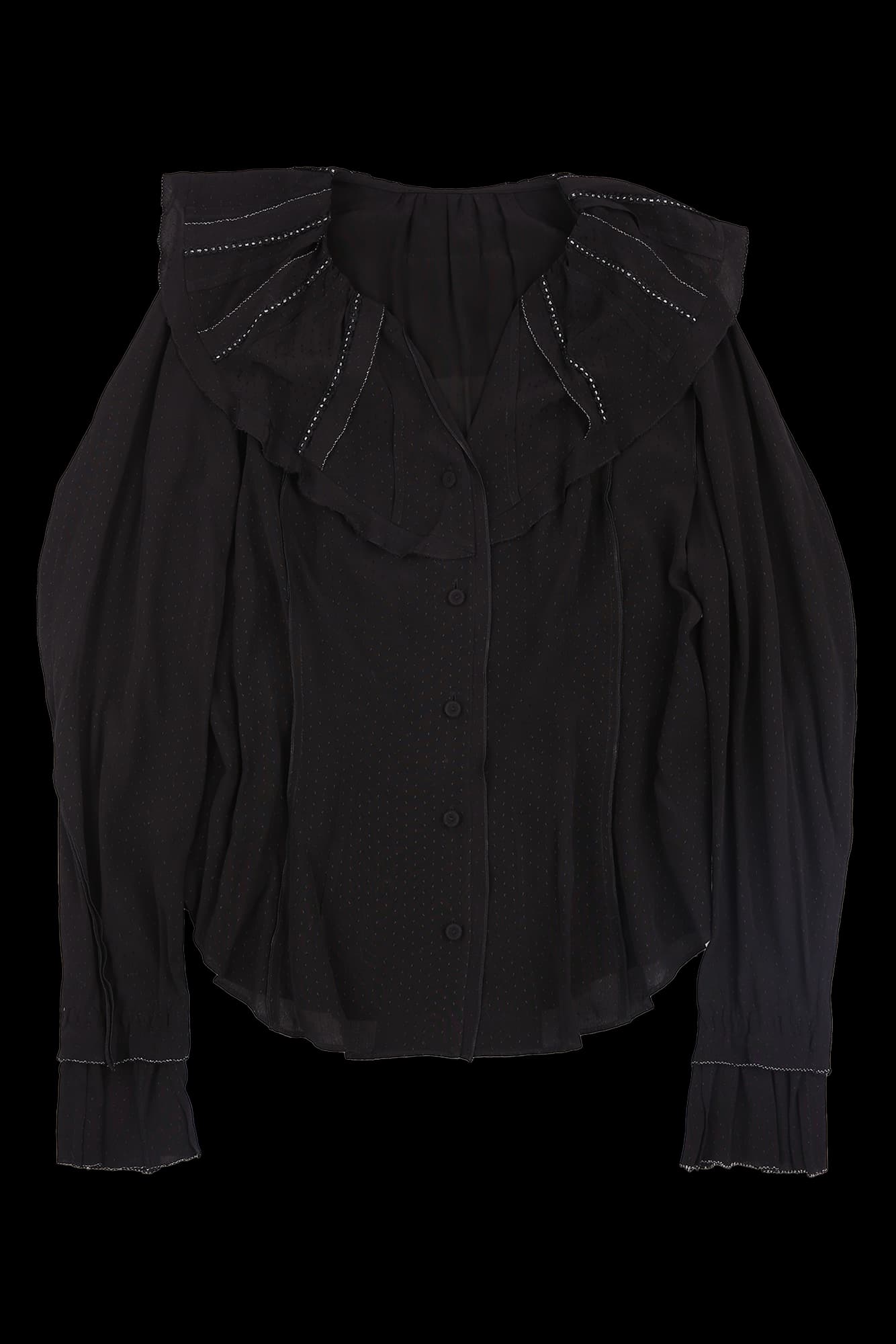 프릴 긴팔 블라우스