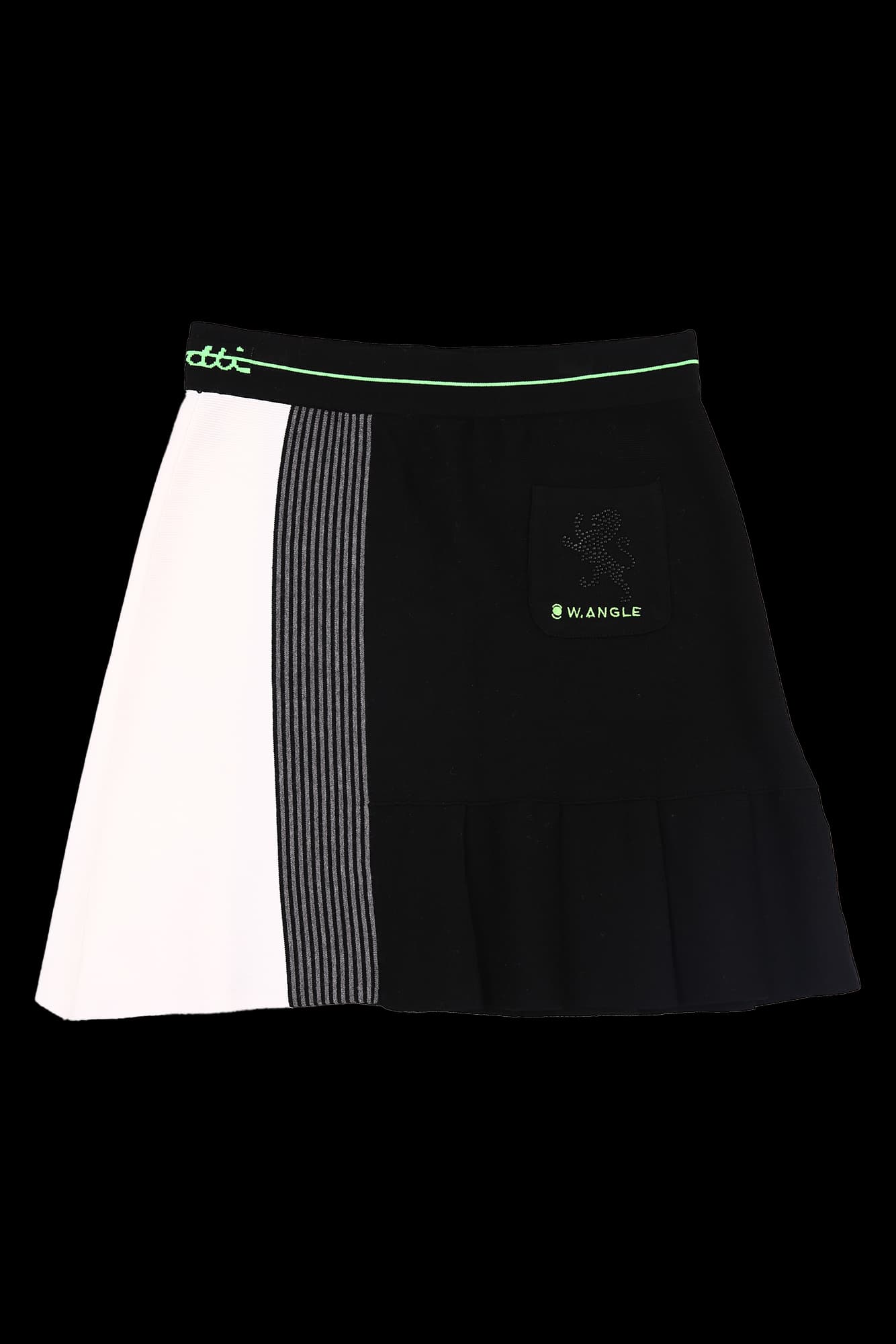 니트 배색 플리츠 스커트