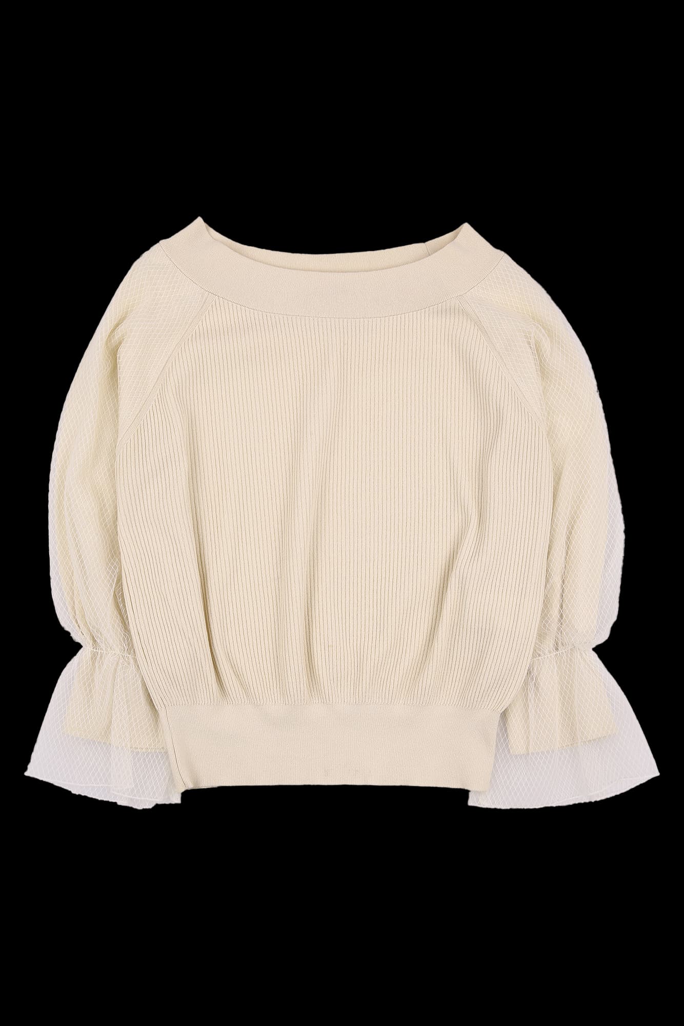 크롭 망사 니트