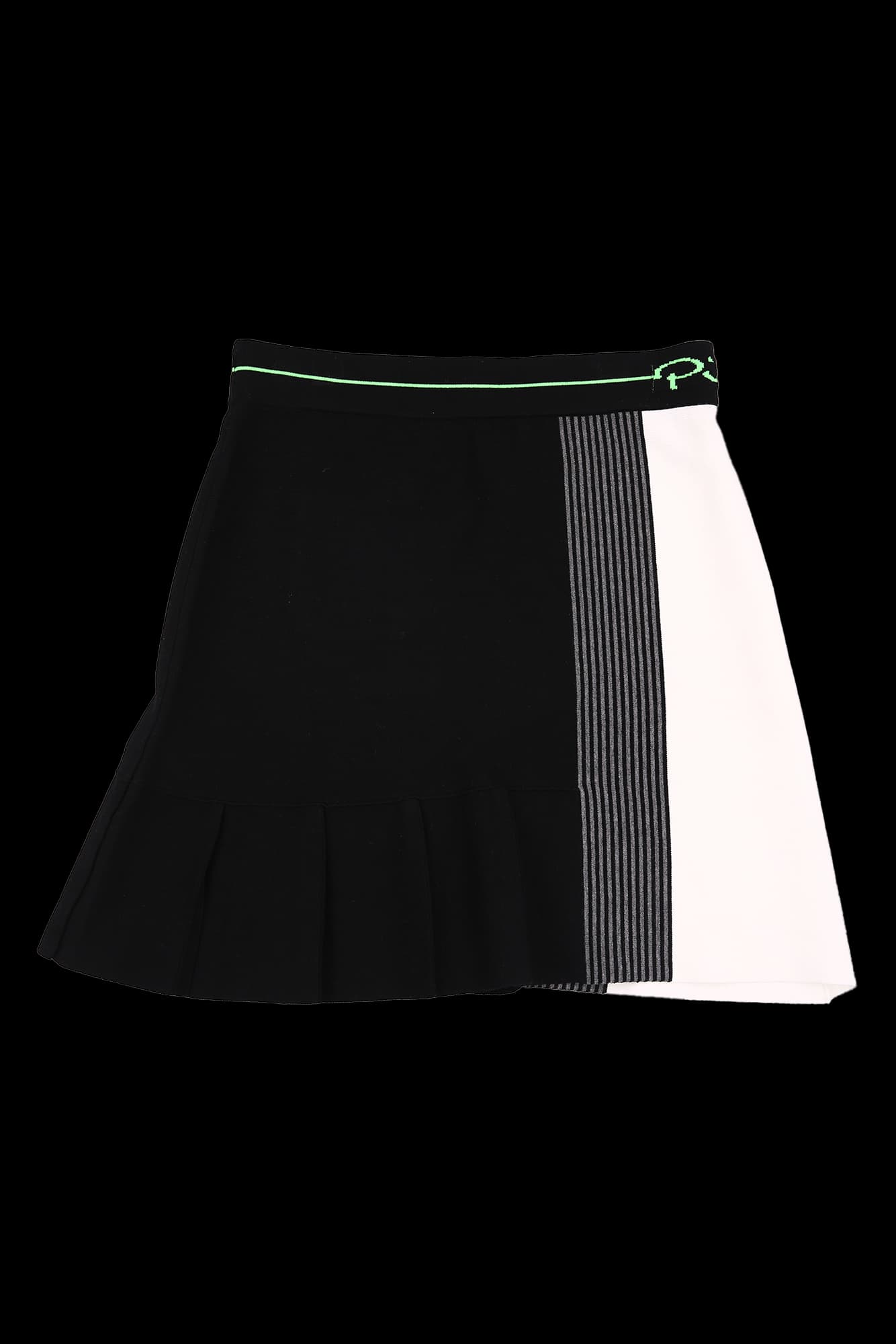 니트 배색 플리츠 스커트