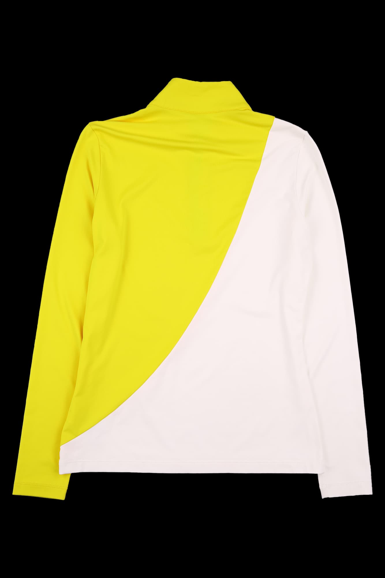 배색 하프집업 롱 슬리브