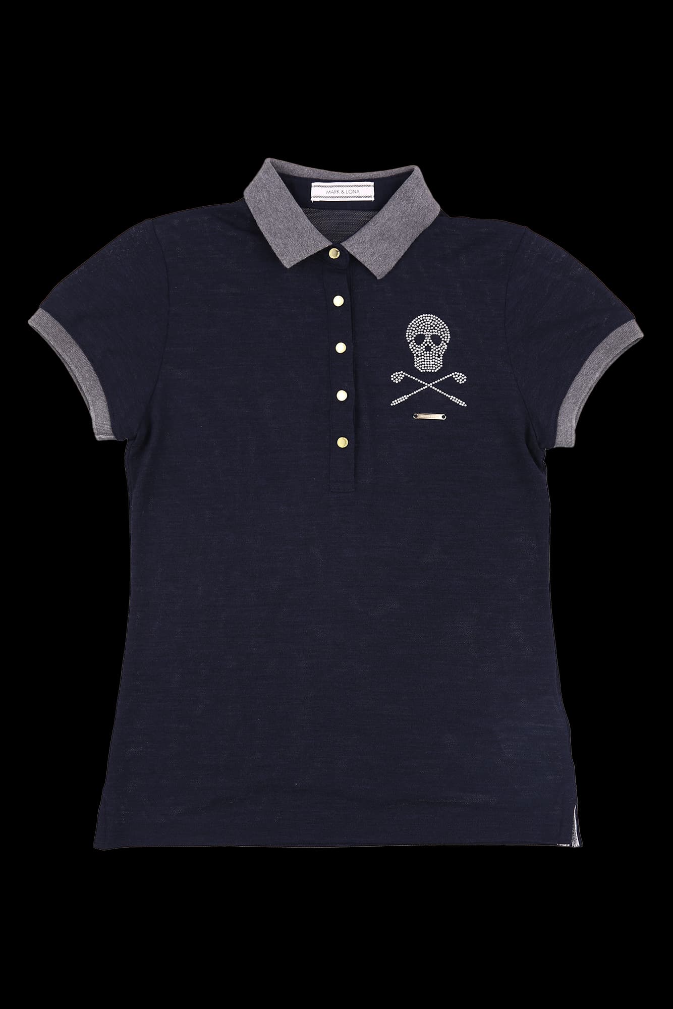 비즈 배색 카라 티