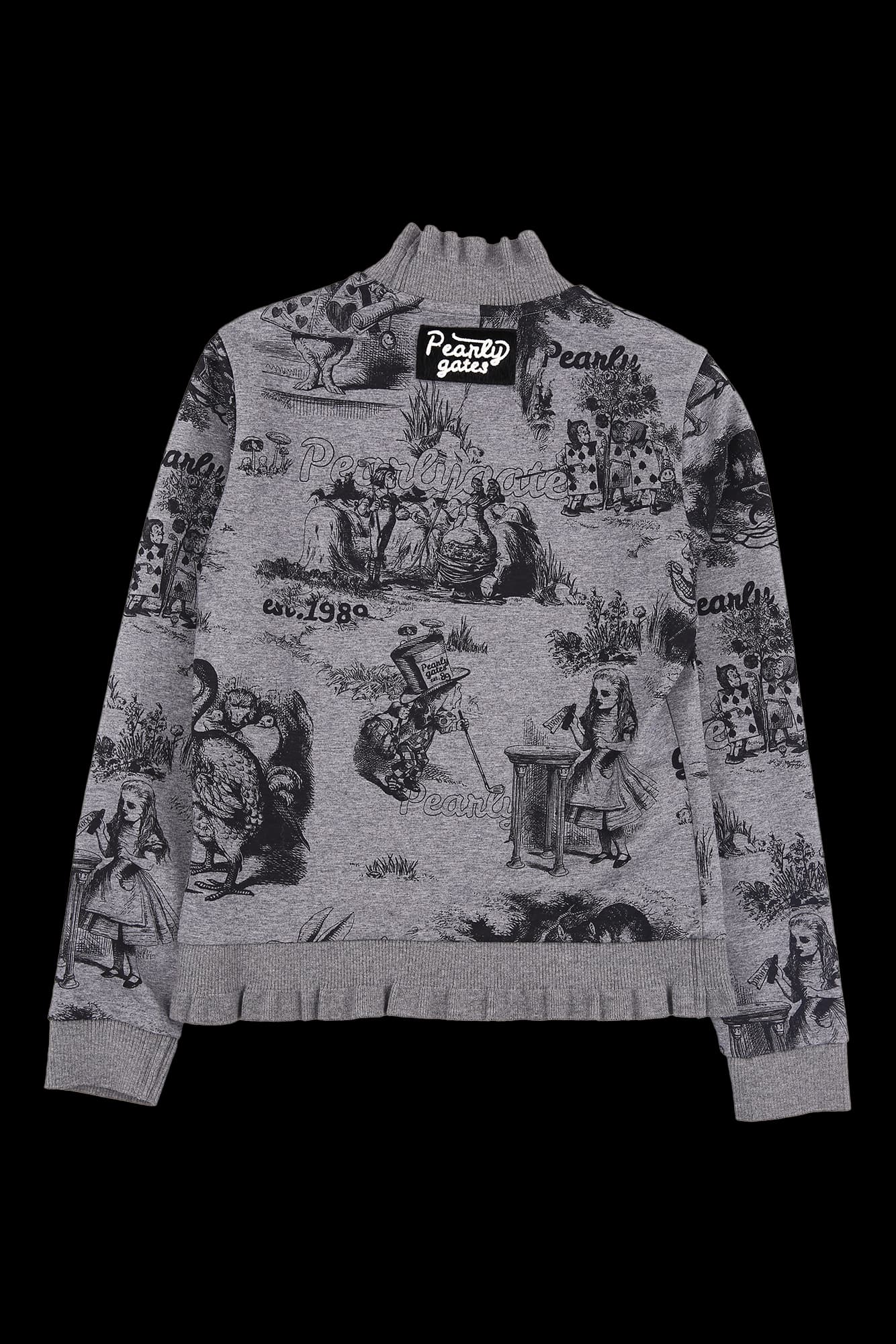 프린팅 프릴 넥 티셔츠