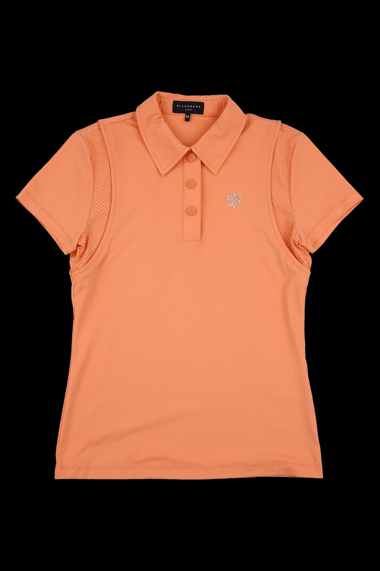 펀칭 소매 반팔 카라 티셔츠