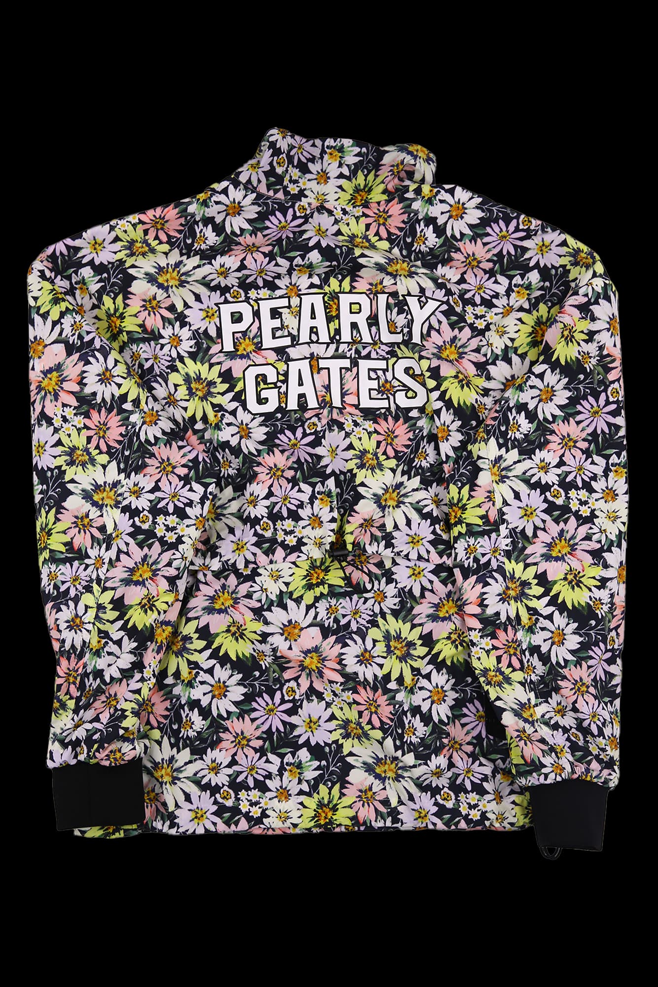 플라워 패턴 로고 반 집업