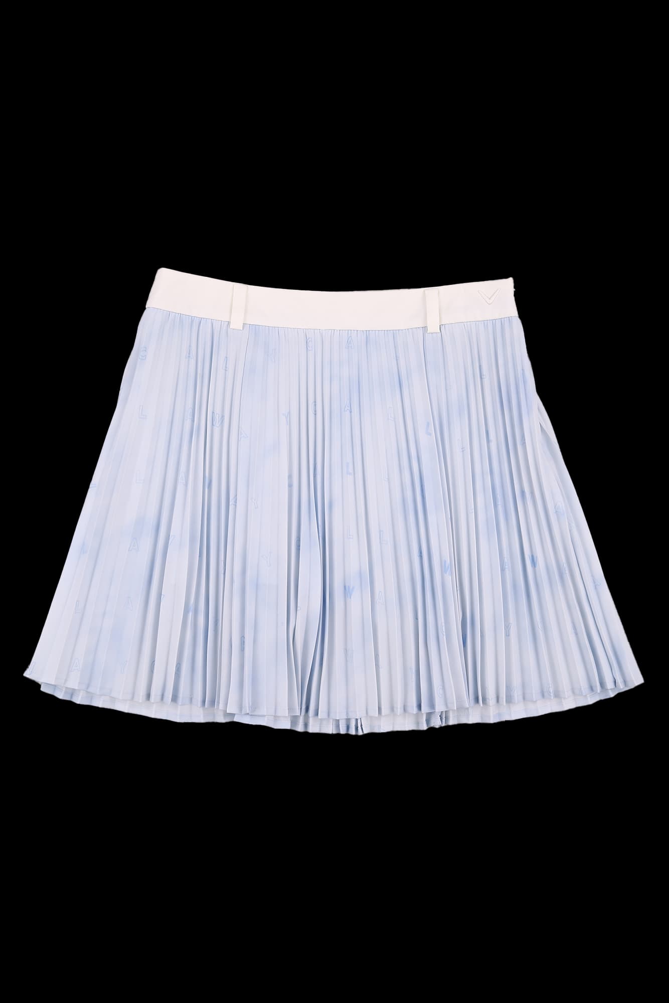 로고 플리츠 스커트