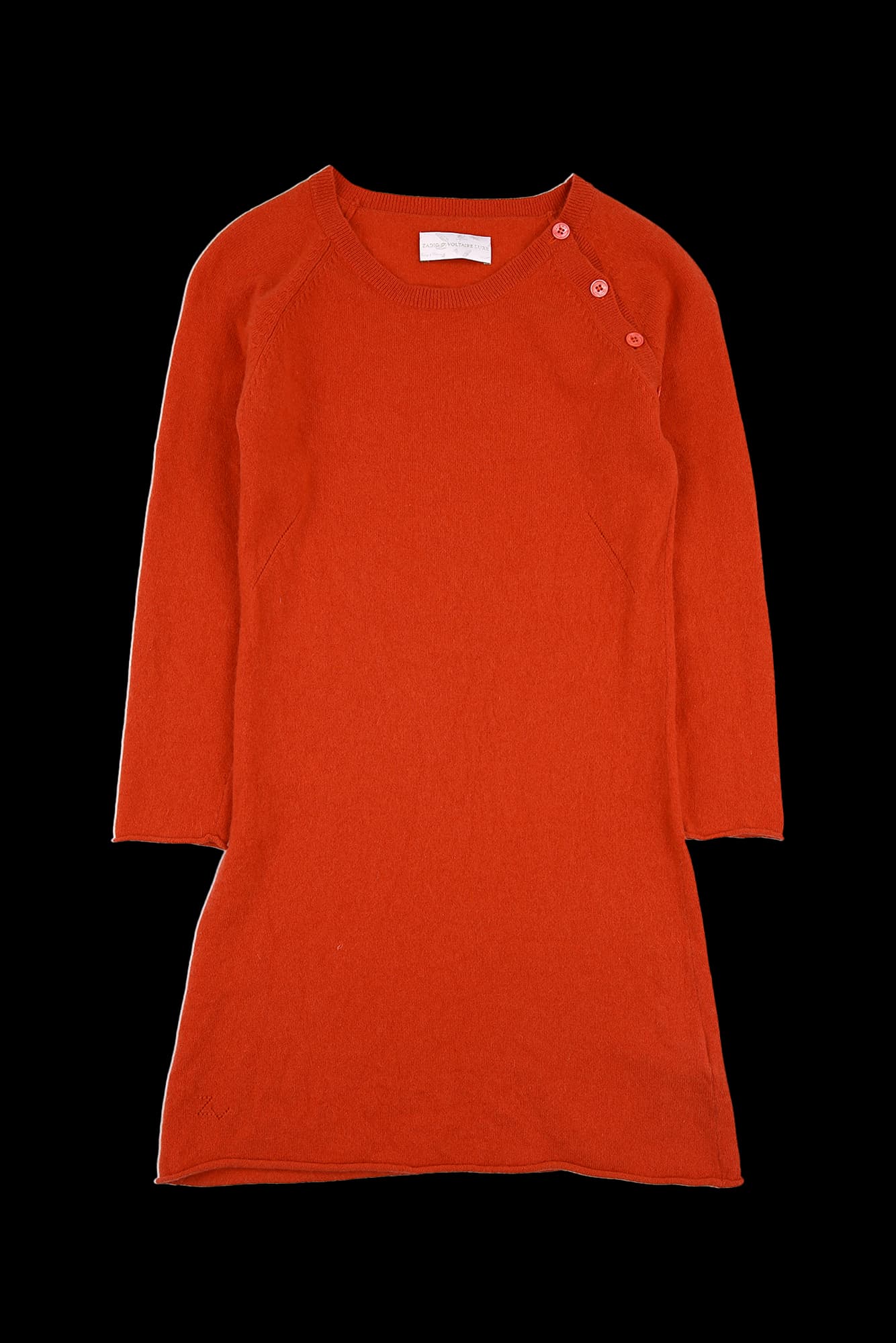 사선 버튼 니트 원피스