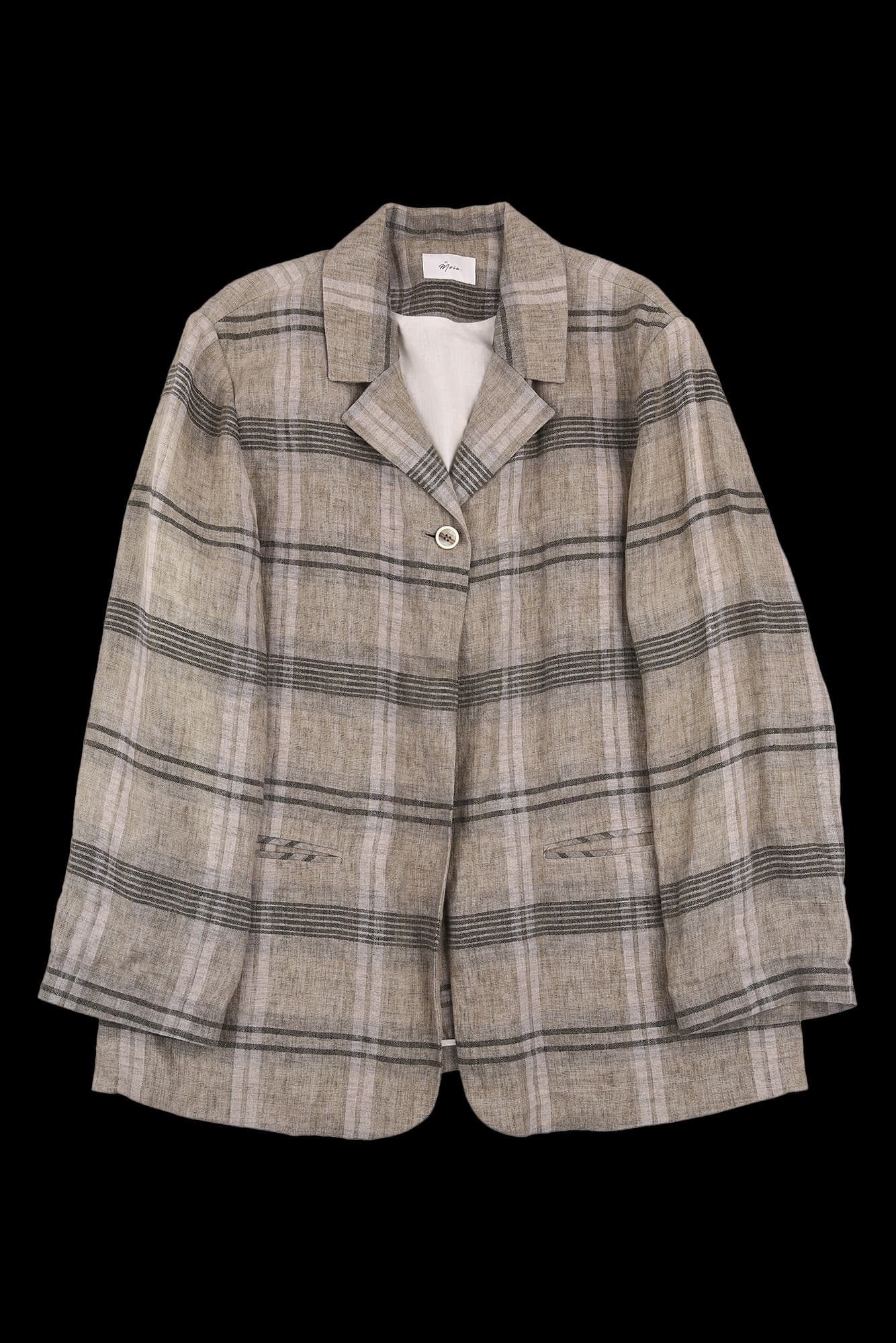 린넨 체크 자켓