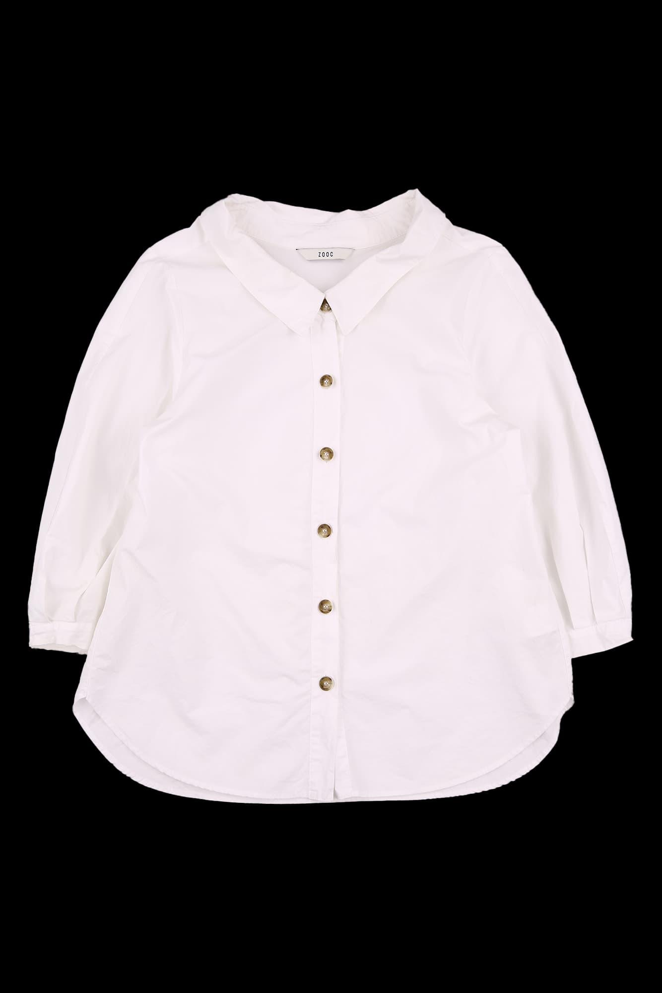 퍼프 카라 코튼 블라우스