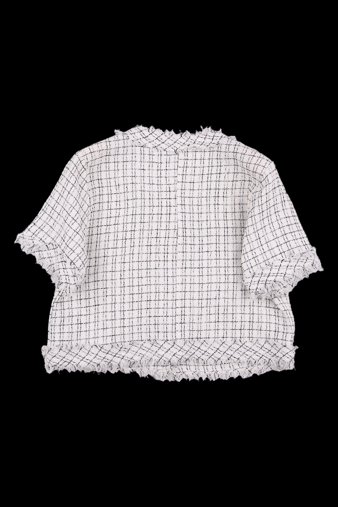 트위드 반팔 자켓