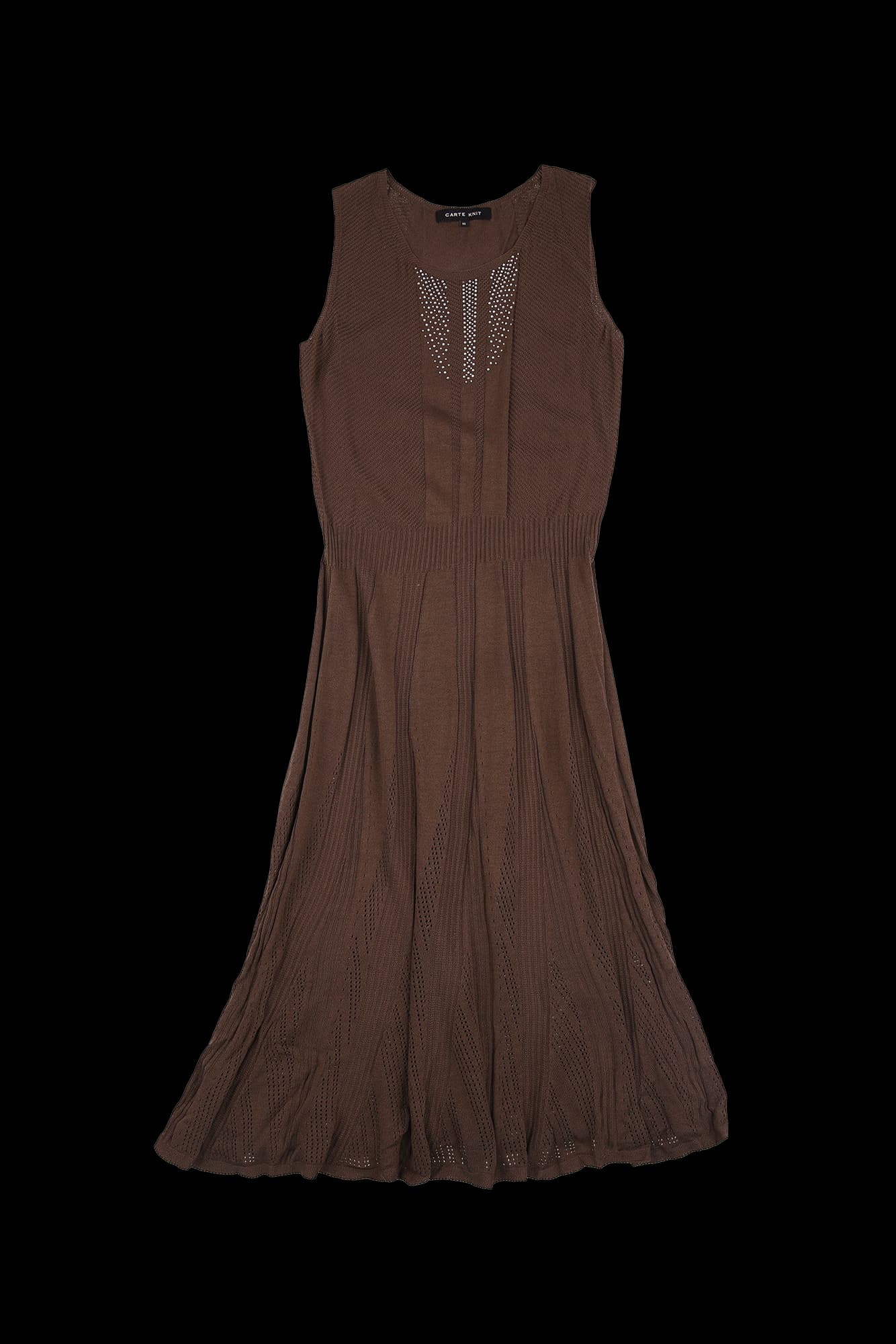 각인 민소매 원피스