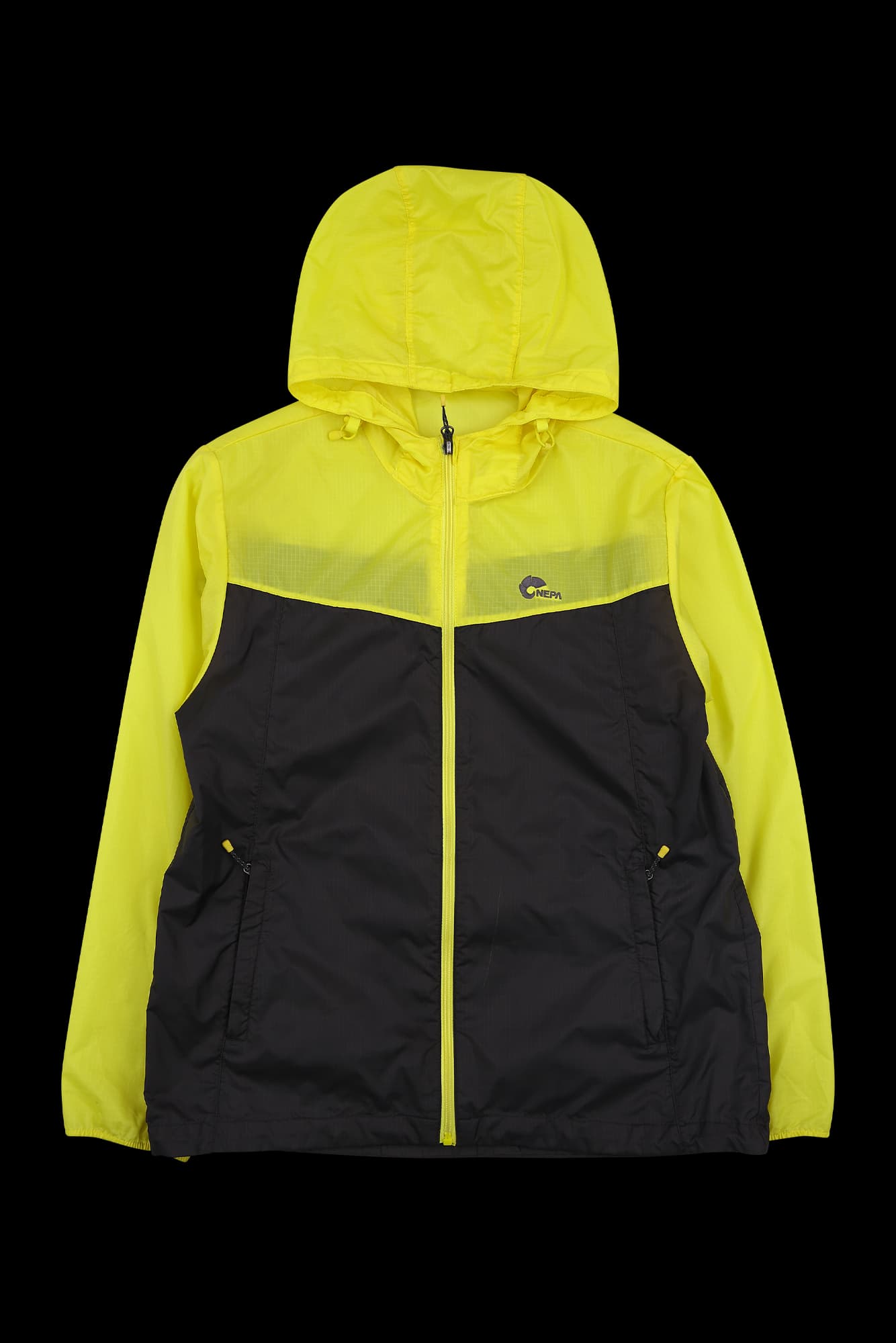 배색 후드 바람막이 점퍼