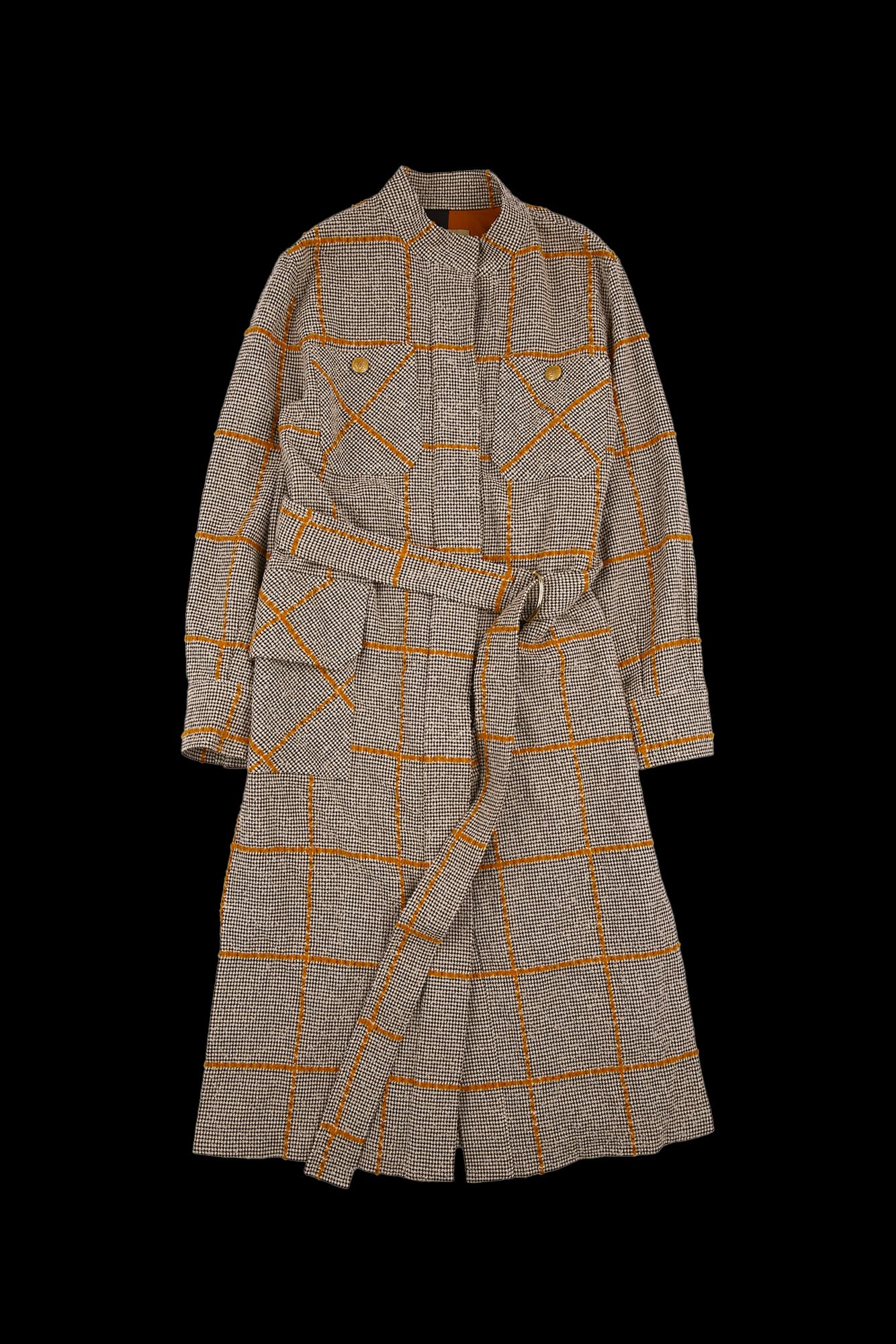 체크 로브 코트