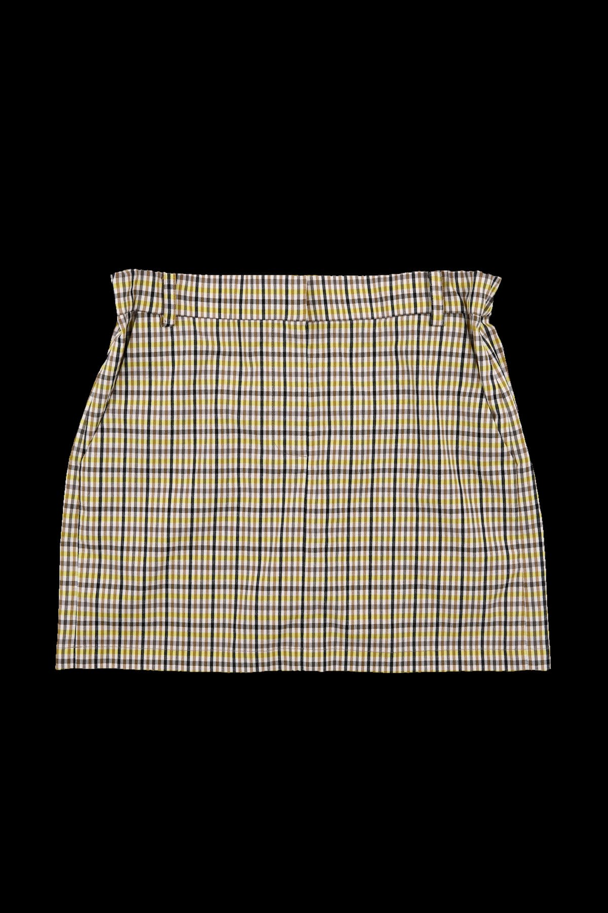 자수 체크 스커트