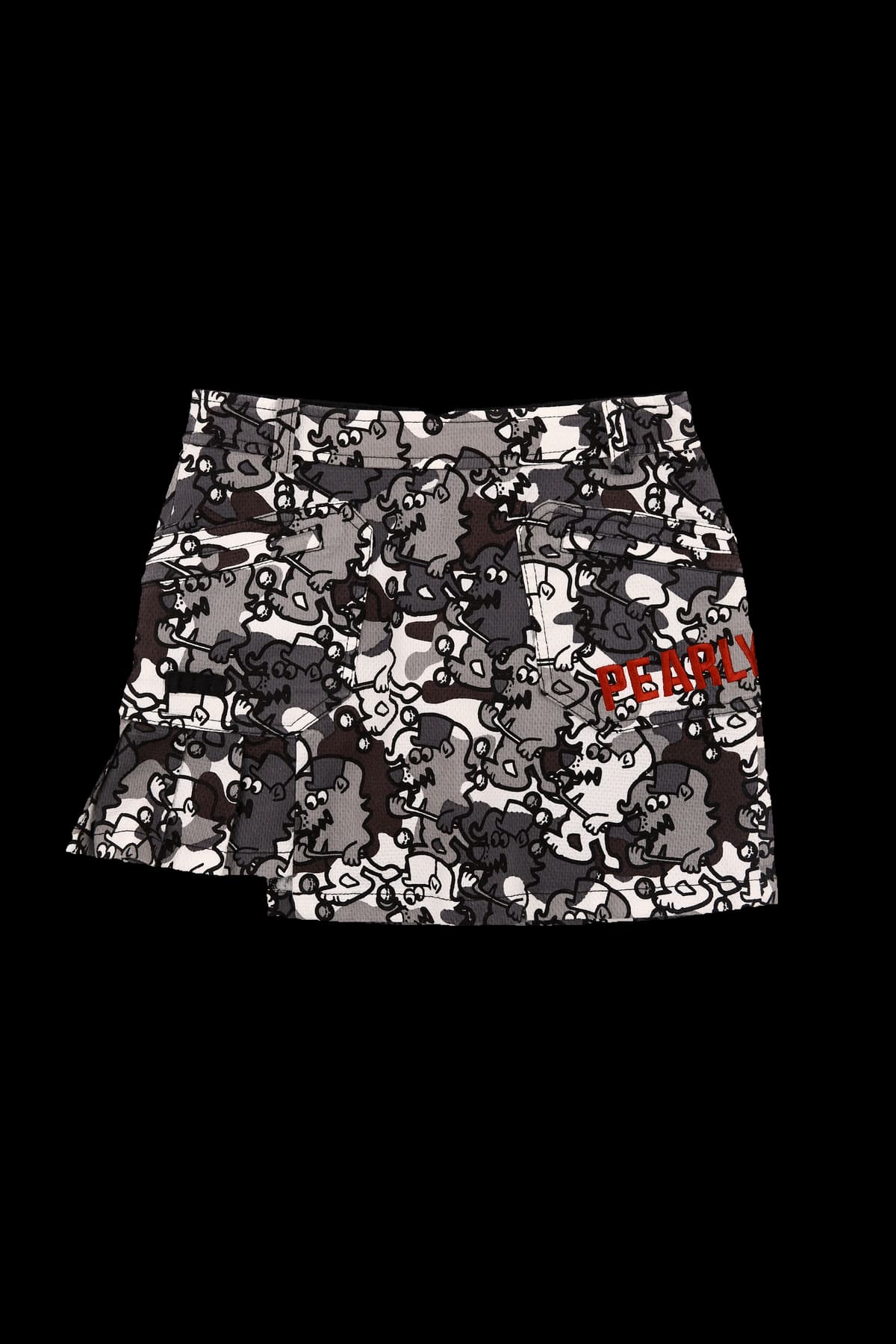 패턴 사이드 플리츠 스커트