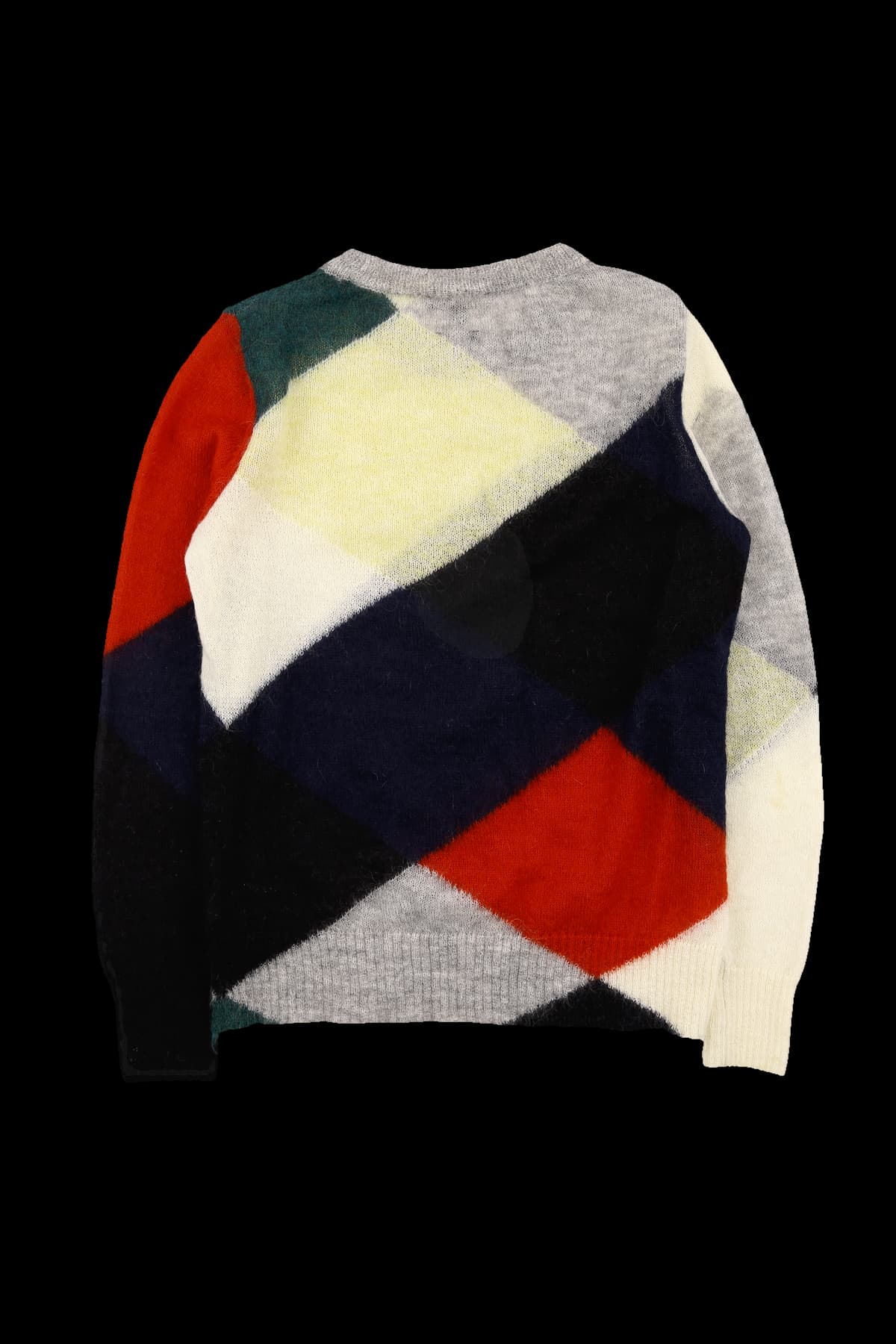 알파카 컬러 블록 긴팔 니트