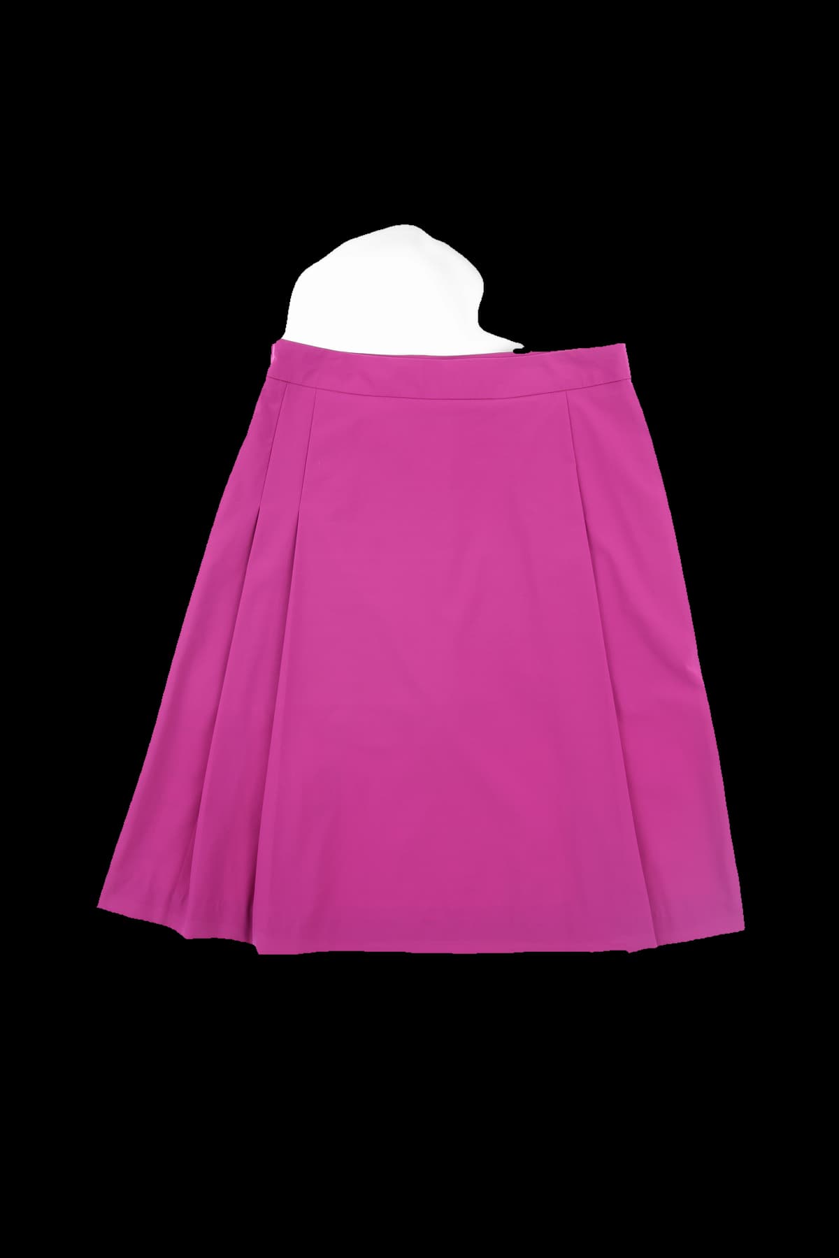 로고 프린팅 플리츠 미디 스커트