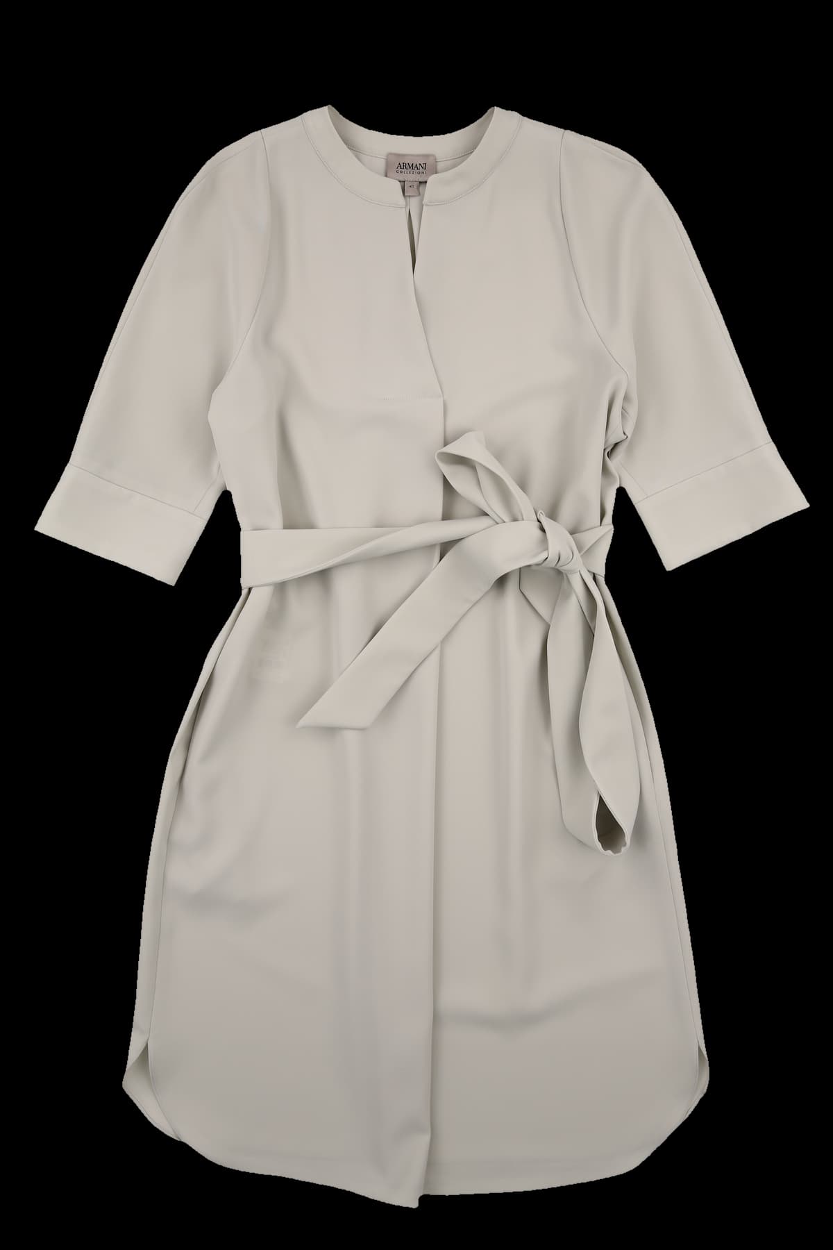 브이넥 트임 반팔 롱 원피스