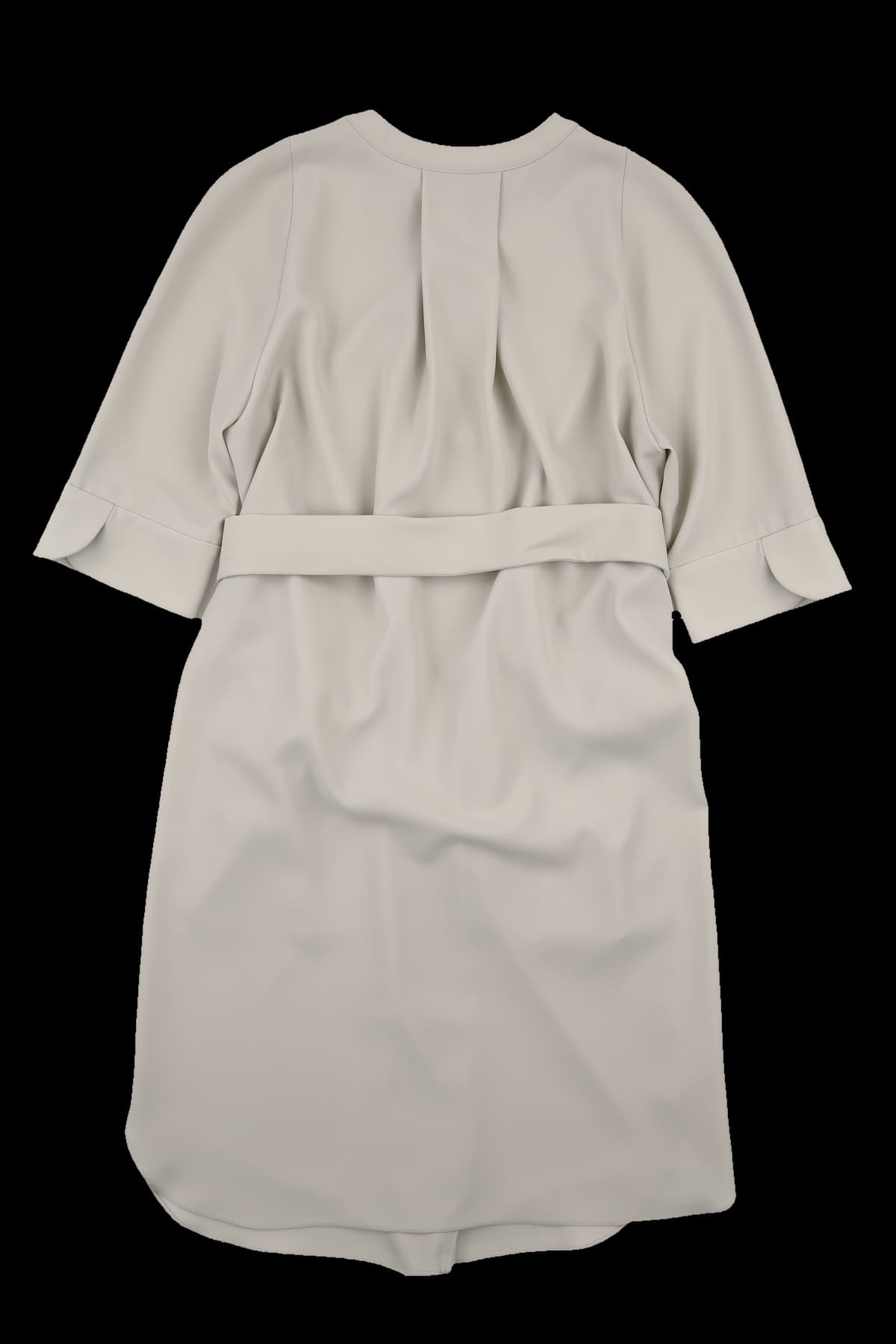 브이넥 트임 반팔 롱 원피스