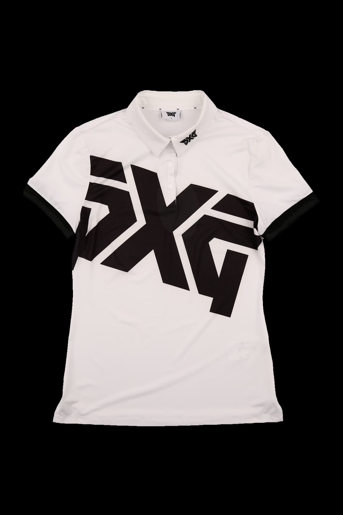 로고 배색 펀칭 카라 반팔 티셔츠