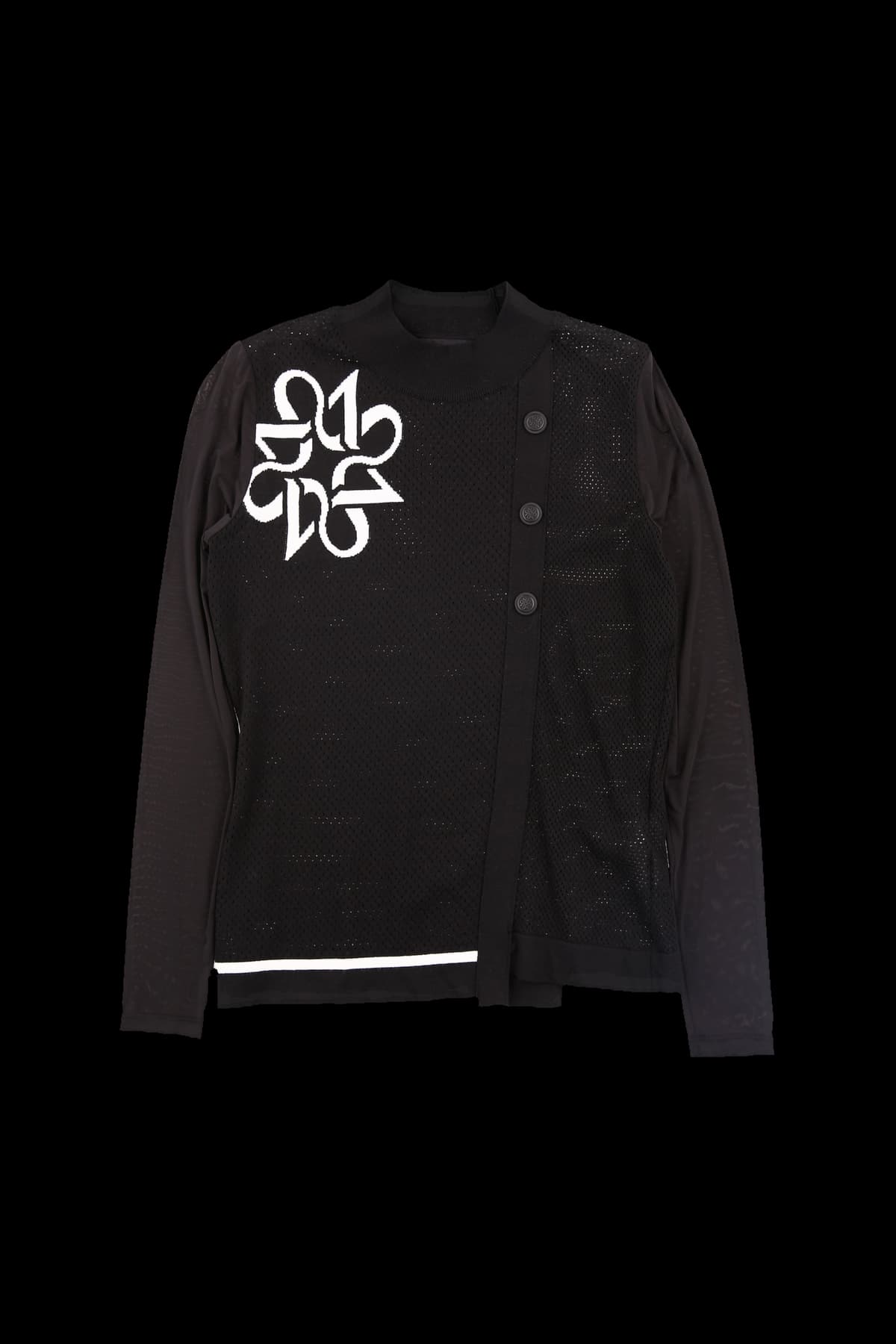 펀칭 라운드 긴팔티셔츠