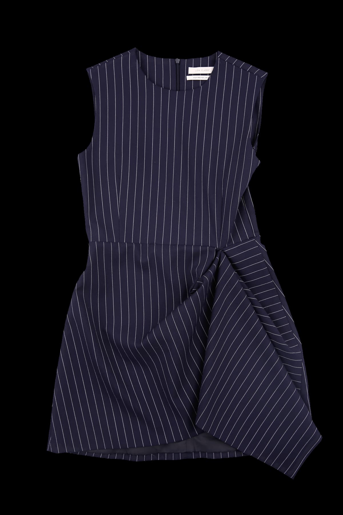 스트라이프 슬리브리스 원피스