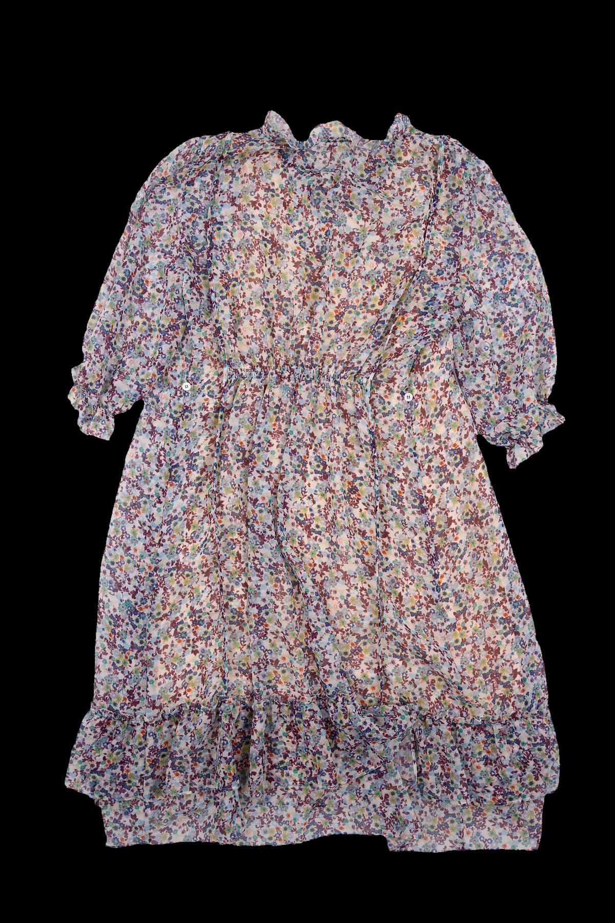 쉬폰 프린팅 프릴 원피스