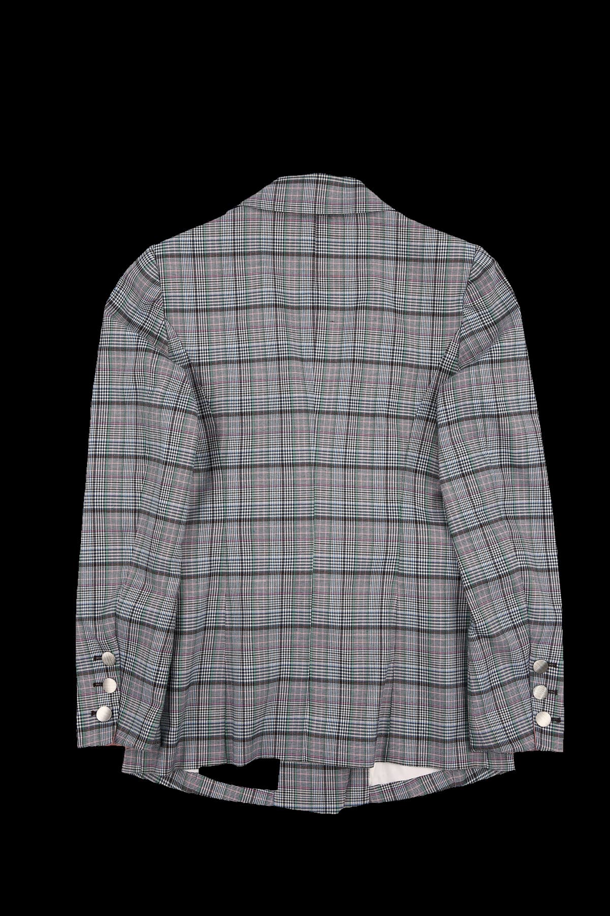 더블 버튼 체크 카라 자켓