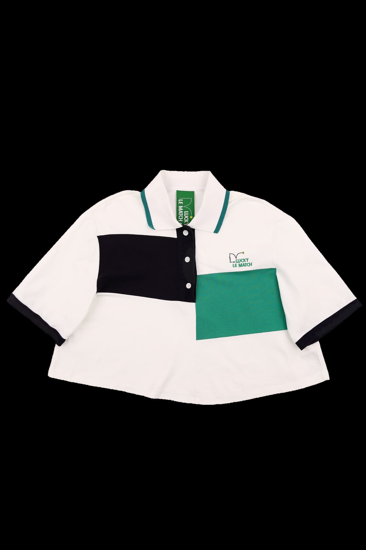 블록 카라 반팔 티셔츠