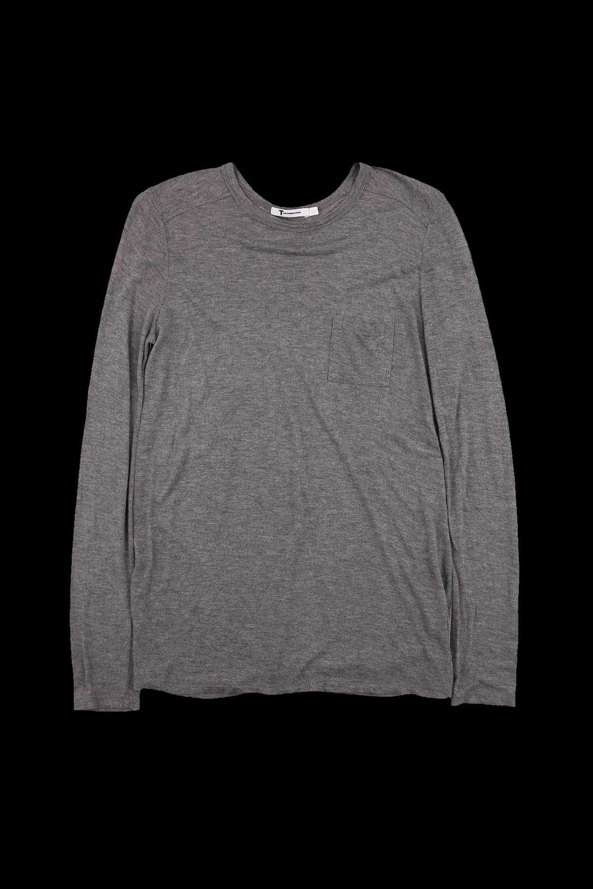 포켓 라운드 긴팔 티셔츠