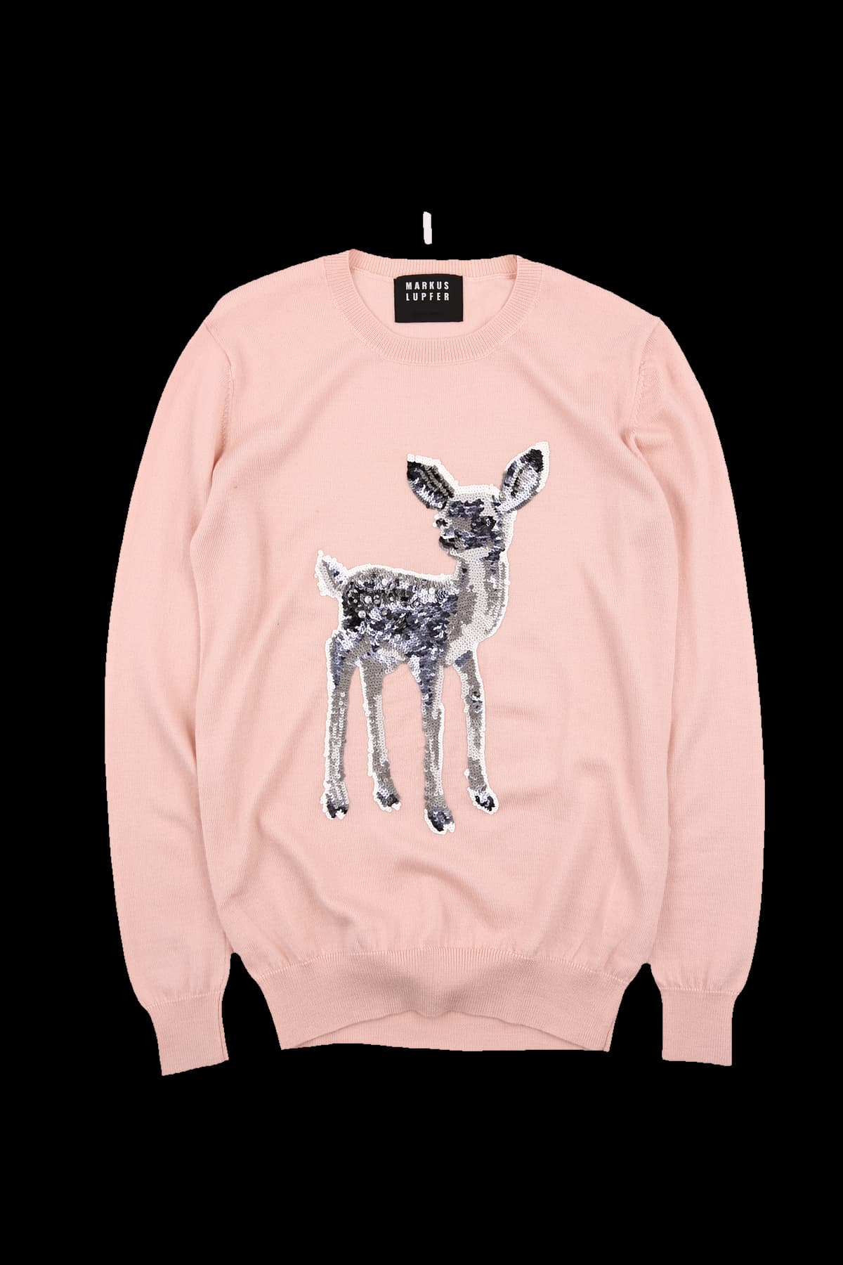 비즈 라운드 긴팔 니트