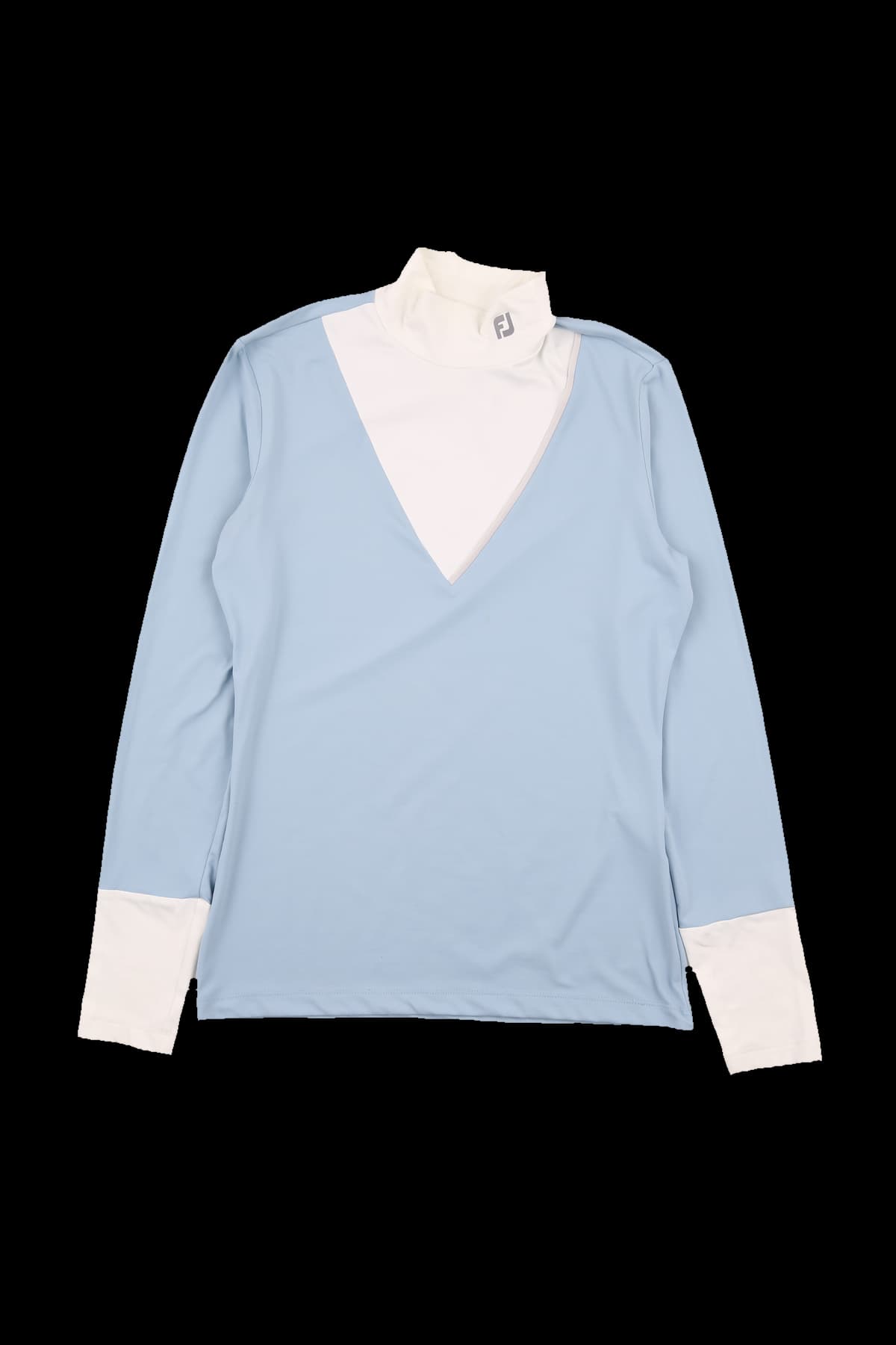 브이배색 하이넥 티셔츠