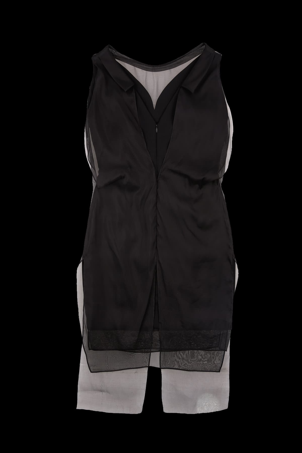 실크 레이어드 슬리브리스 원피스