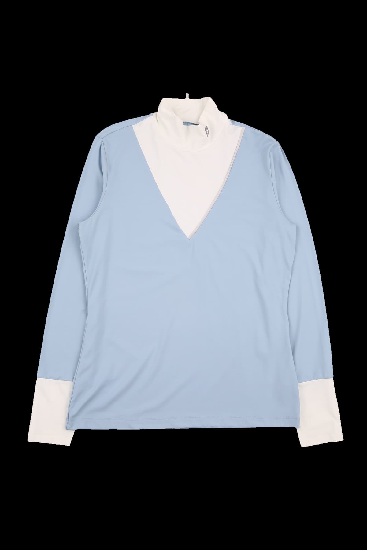 배색 하프넥 긴팔 티셔츠