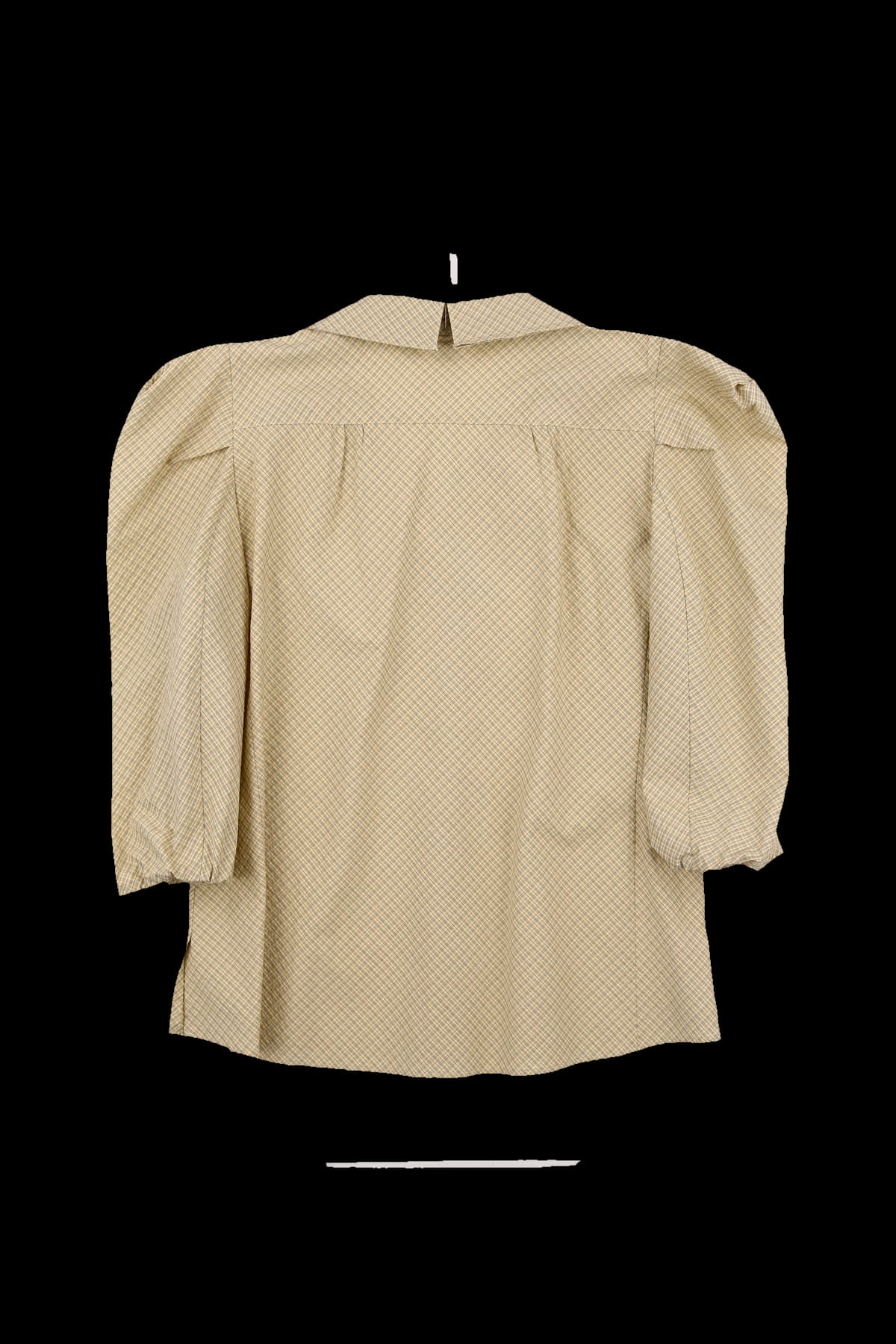 체크 퍼프소매 블라우스