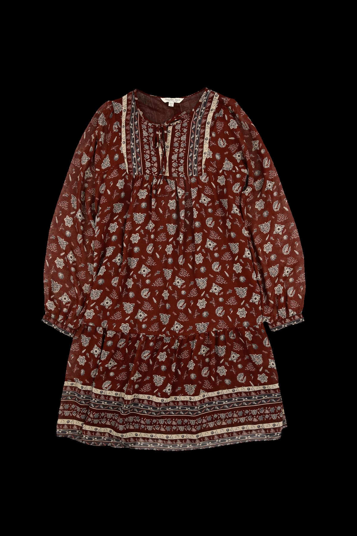 패턴 쉬폰 원피스