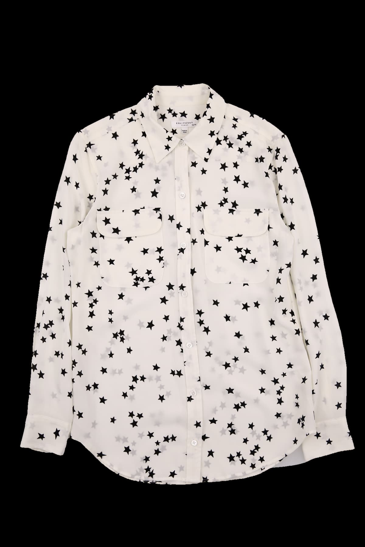 스타 패턴 실크 블라우스