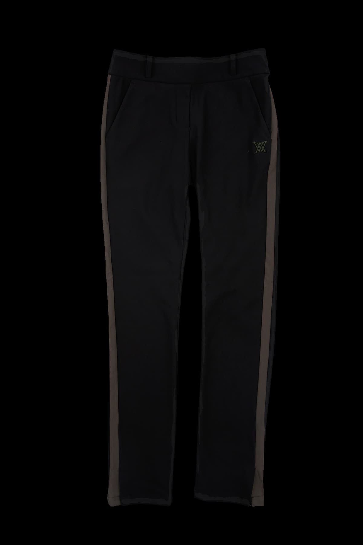 배색 골지 기모 팬츠