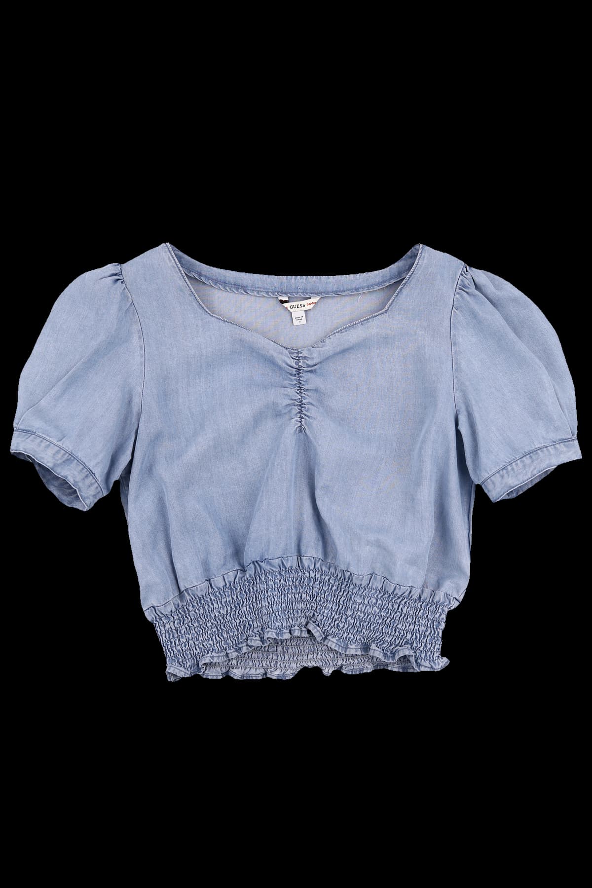 퍼프 소매 반팔 블라우스