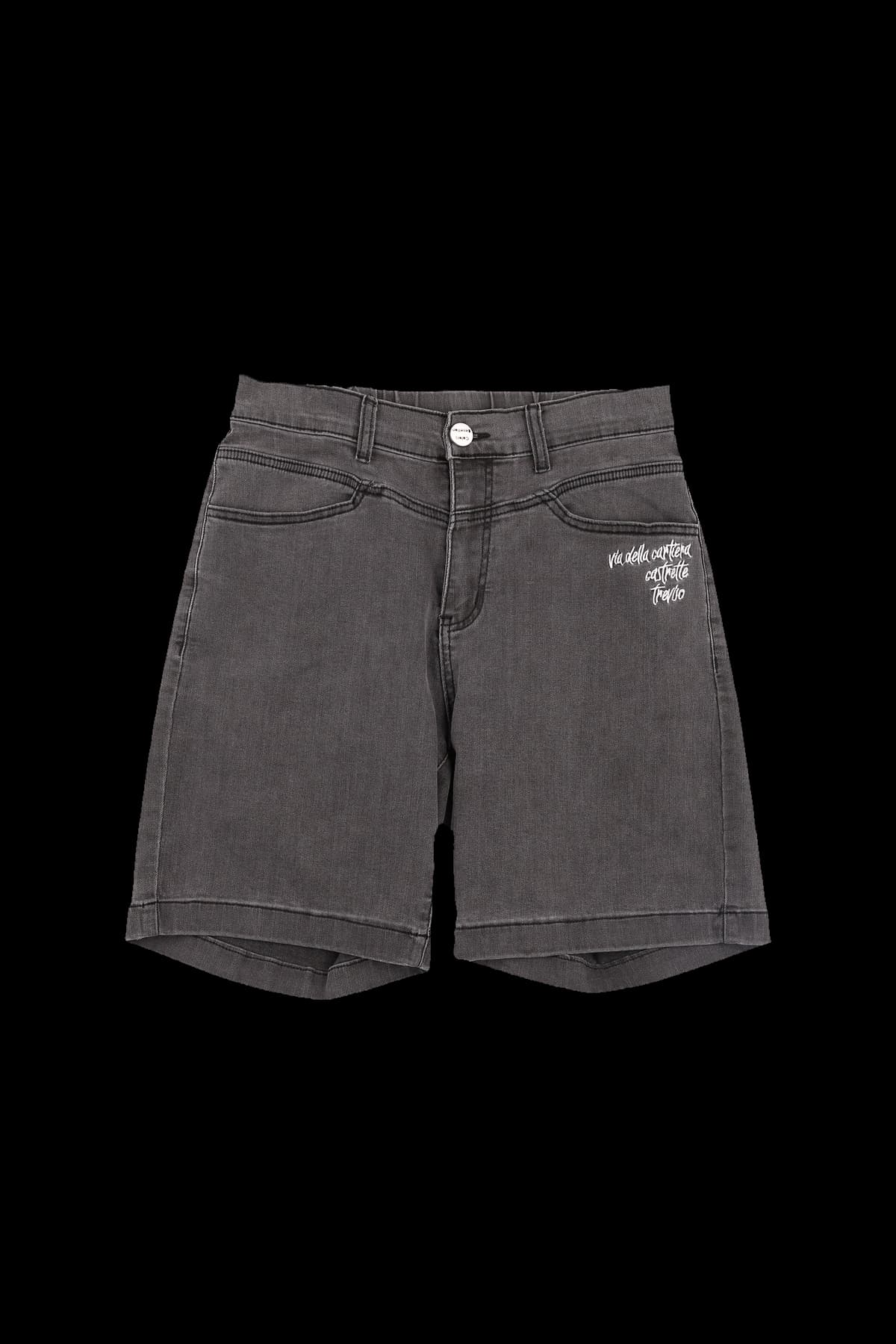 레터링 자수 데님 쇼츠