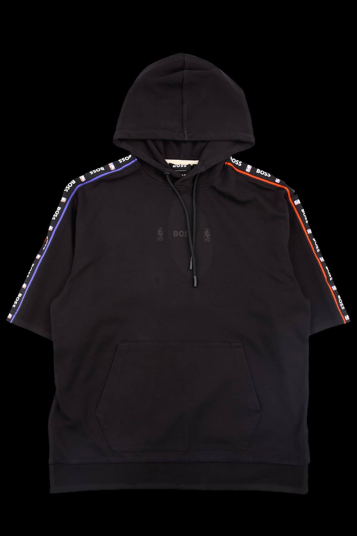 로고 밴드 후드 반팔 티셔츠